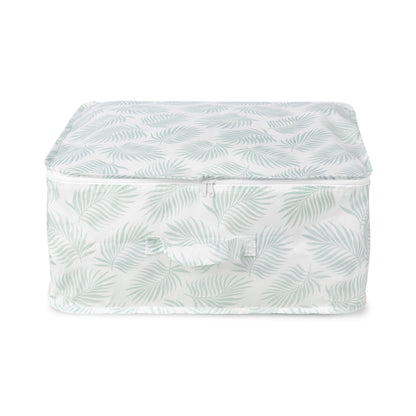 Housse de rangement zippée Palma blanche et verte