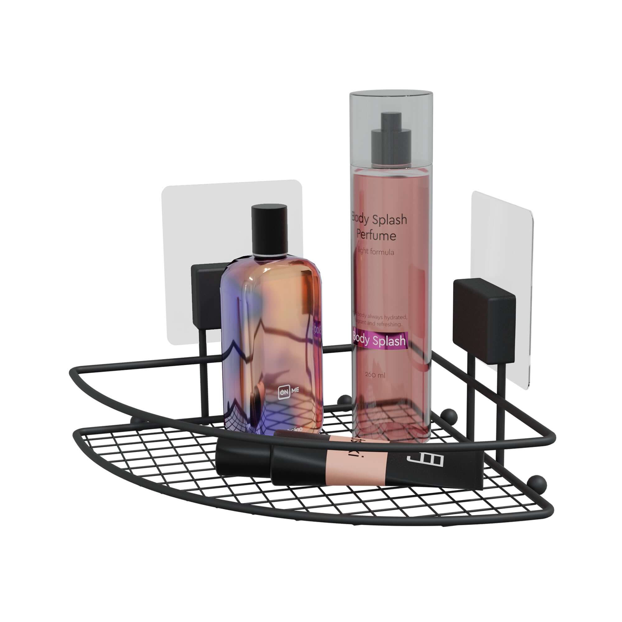 Etagère d'angle murale autoadhésive haute résistance Bestlock Magic noire