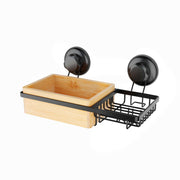 Etagère de douche avec porte savon à ventouses Bestlock Spa noire