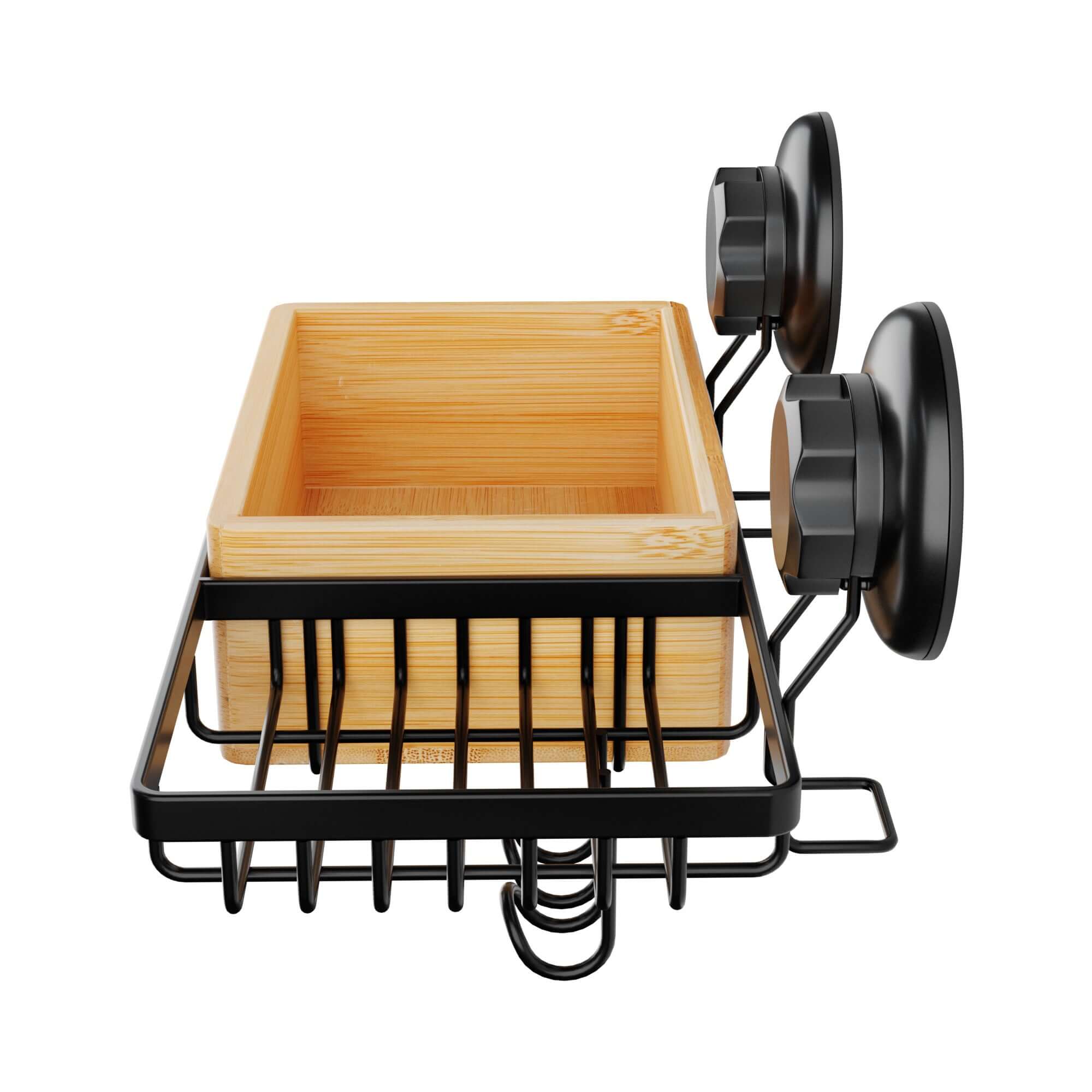 Etagère de douche avec porte savon à ventouses Bestlock Spa noire