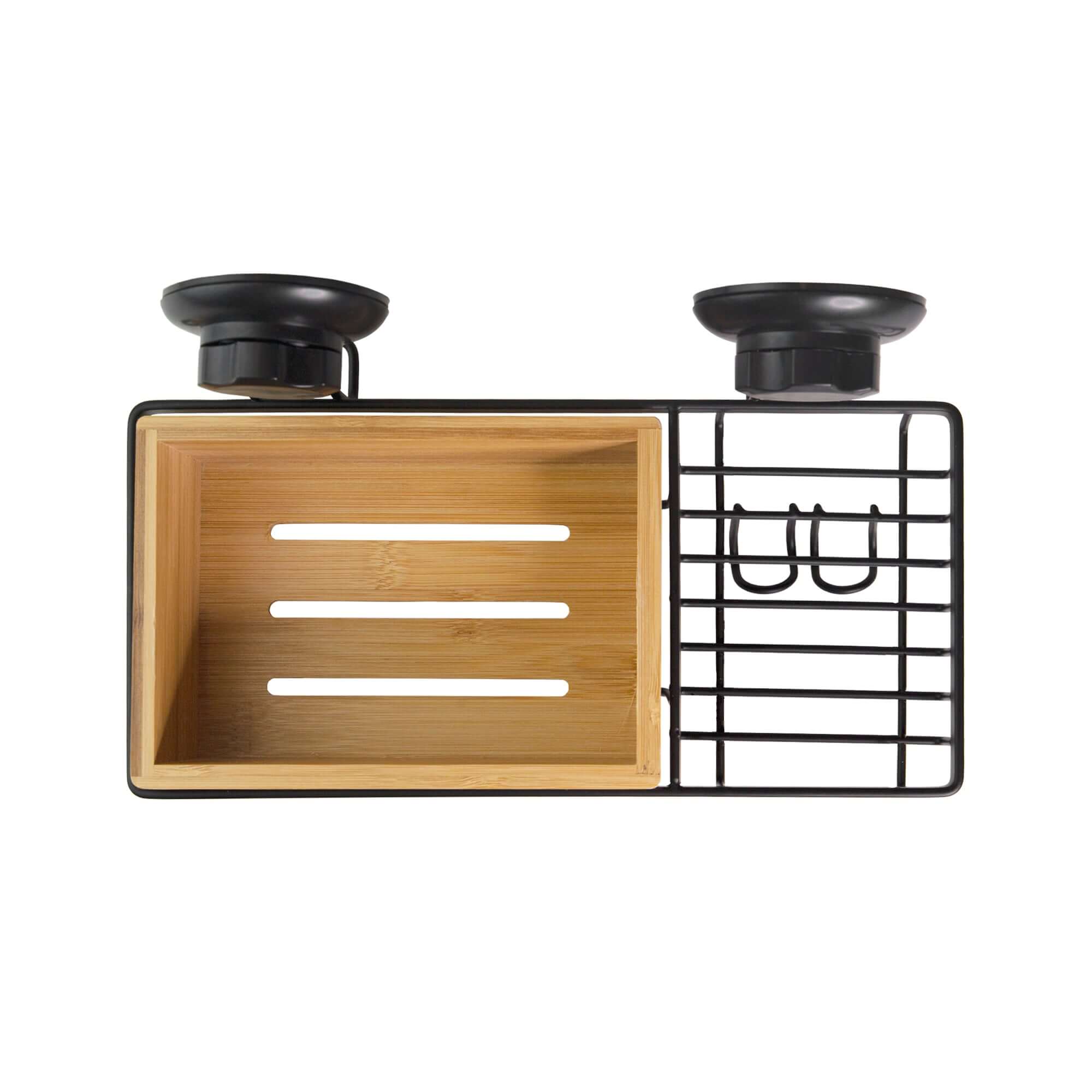 Etagère de douche avec porte savon à ventouses Bestlock Spa noire