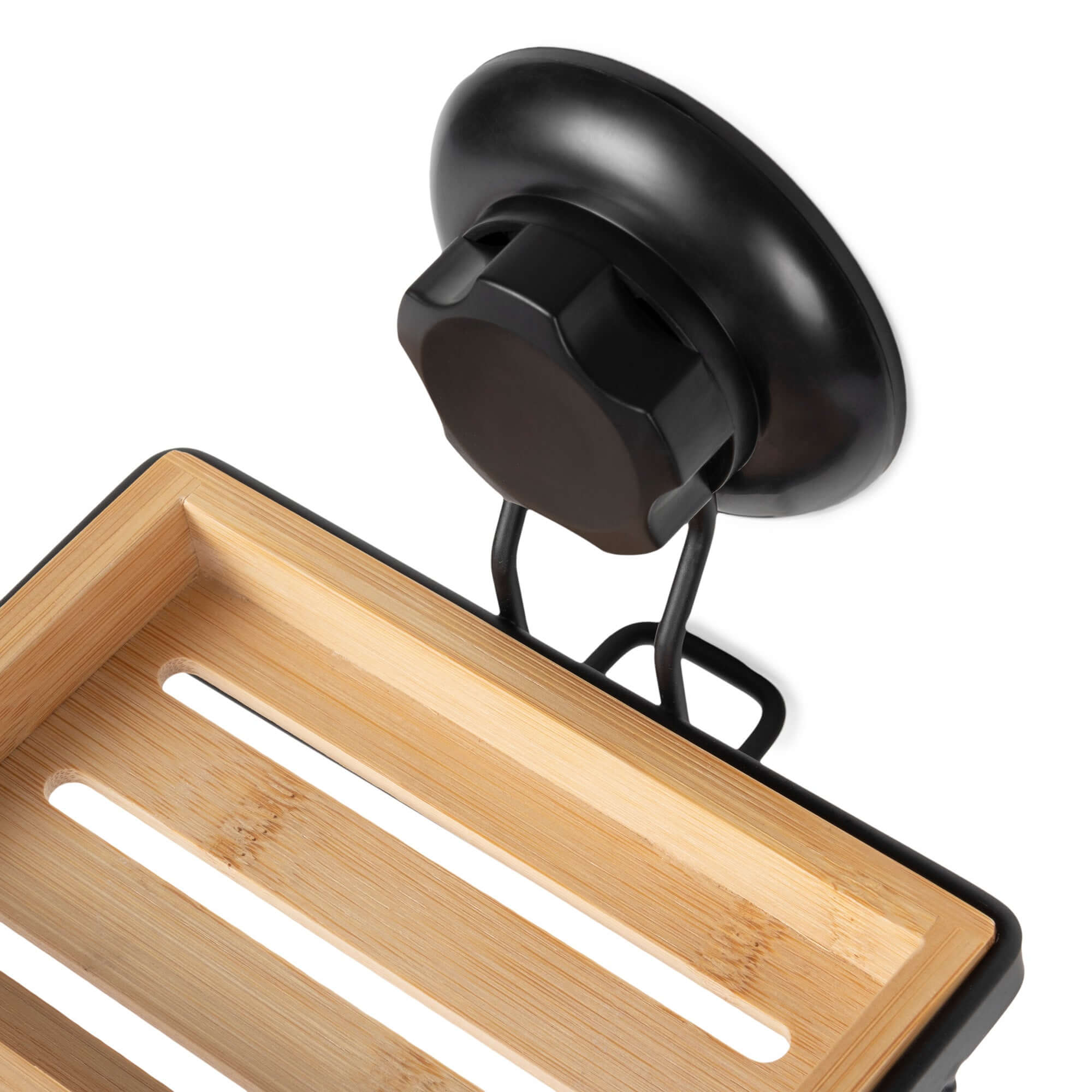 Porte savon mural en bambou à ventouse Bestlock Spa noir