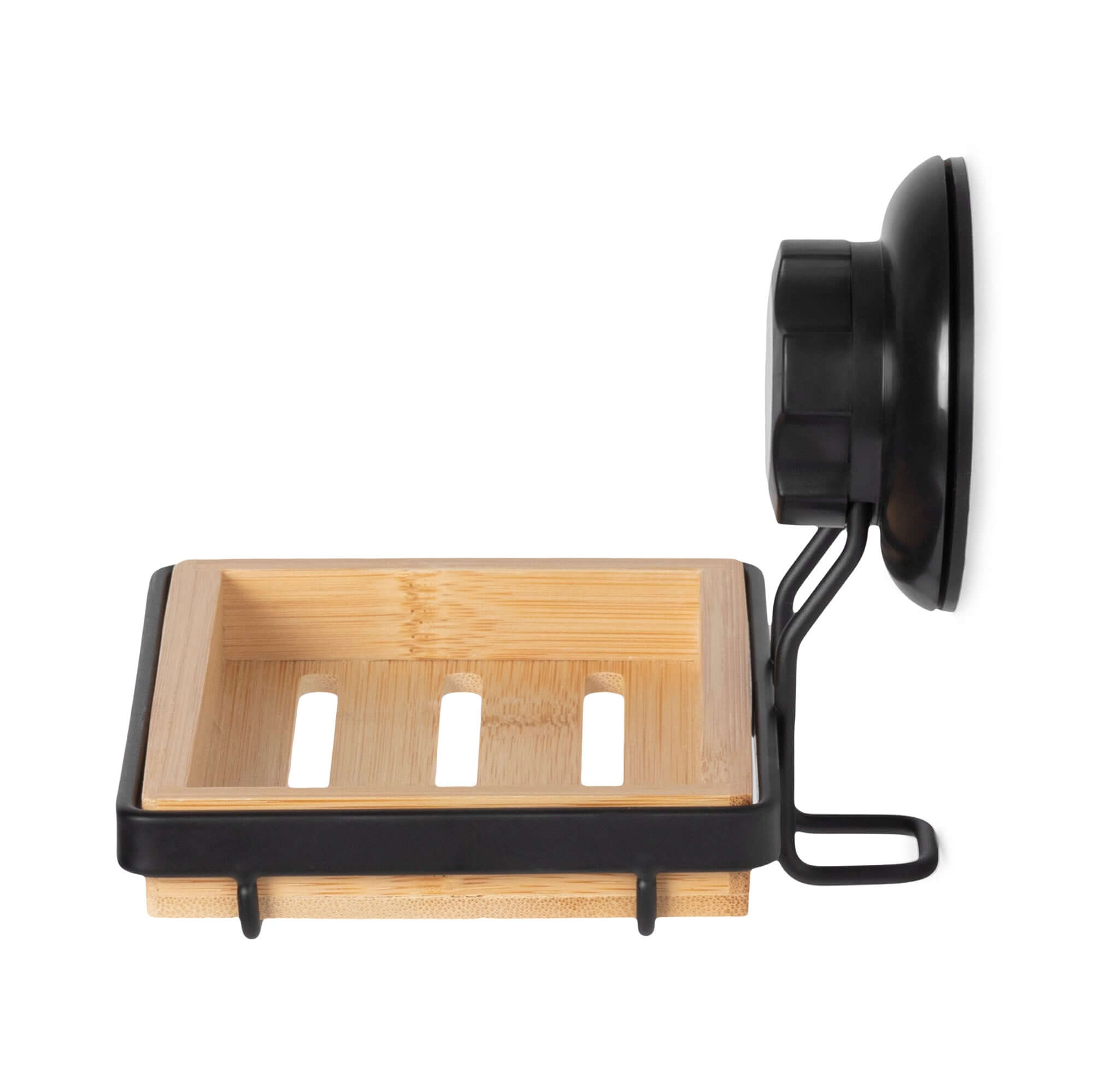 Porte savon mural en bambou à ventouse Bestlock Spa noir