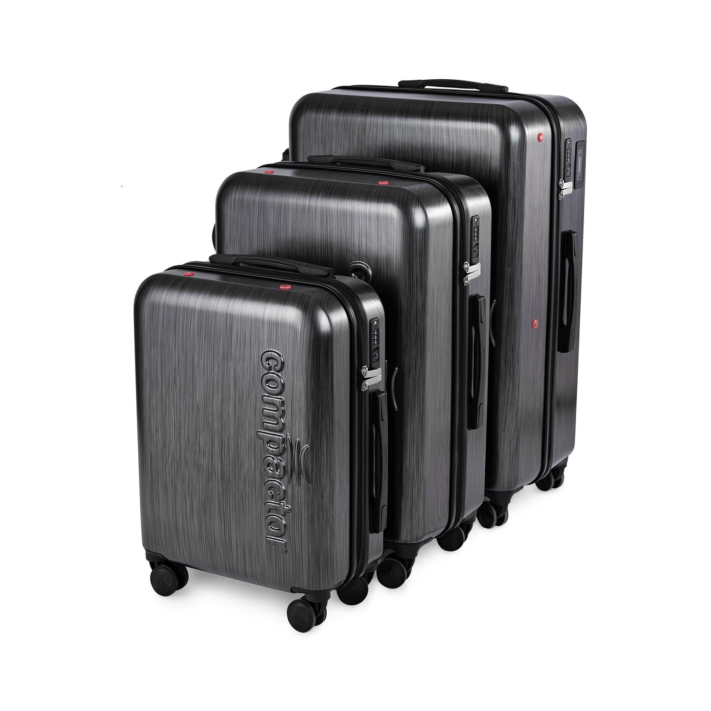 Lot de 3 valises hybrides Graphite Cabine + L + XL gris foncé