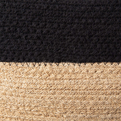 Panier de rangement en jute et coton avec anses Magura M noir et naturel