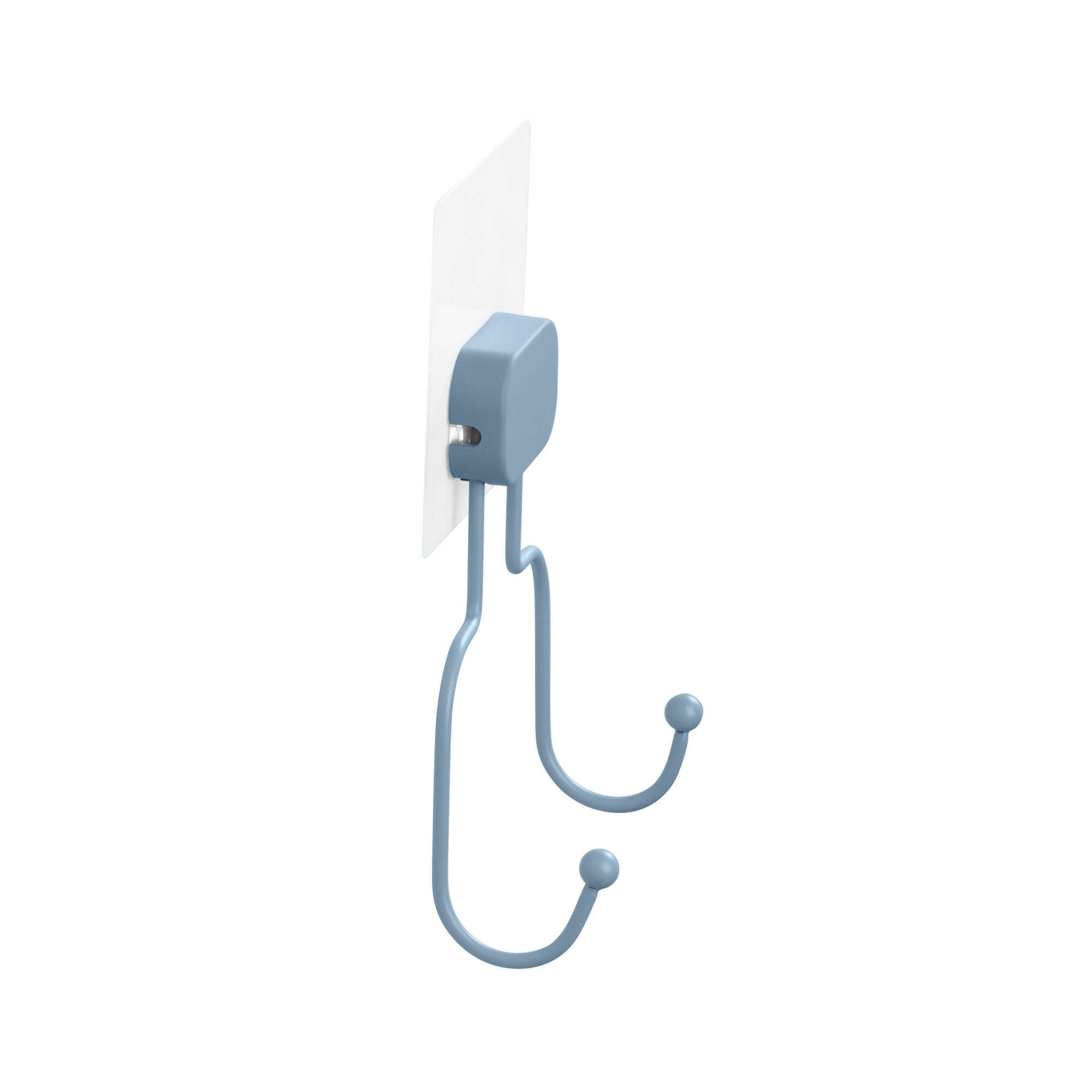 Gancho doble autoadhesivo de alta resistencia azul Grenå