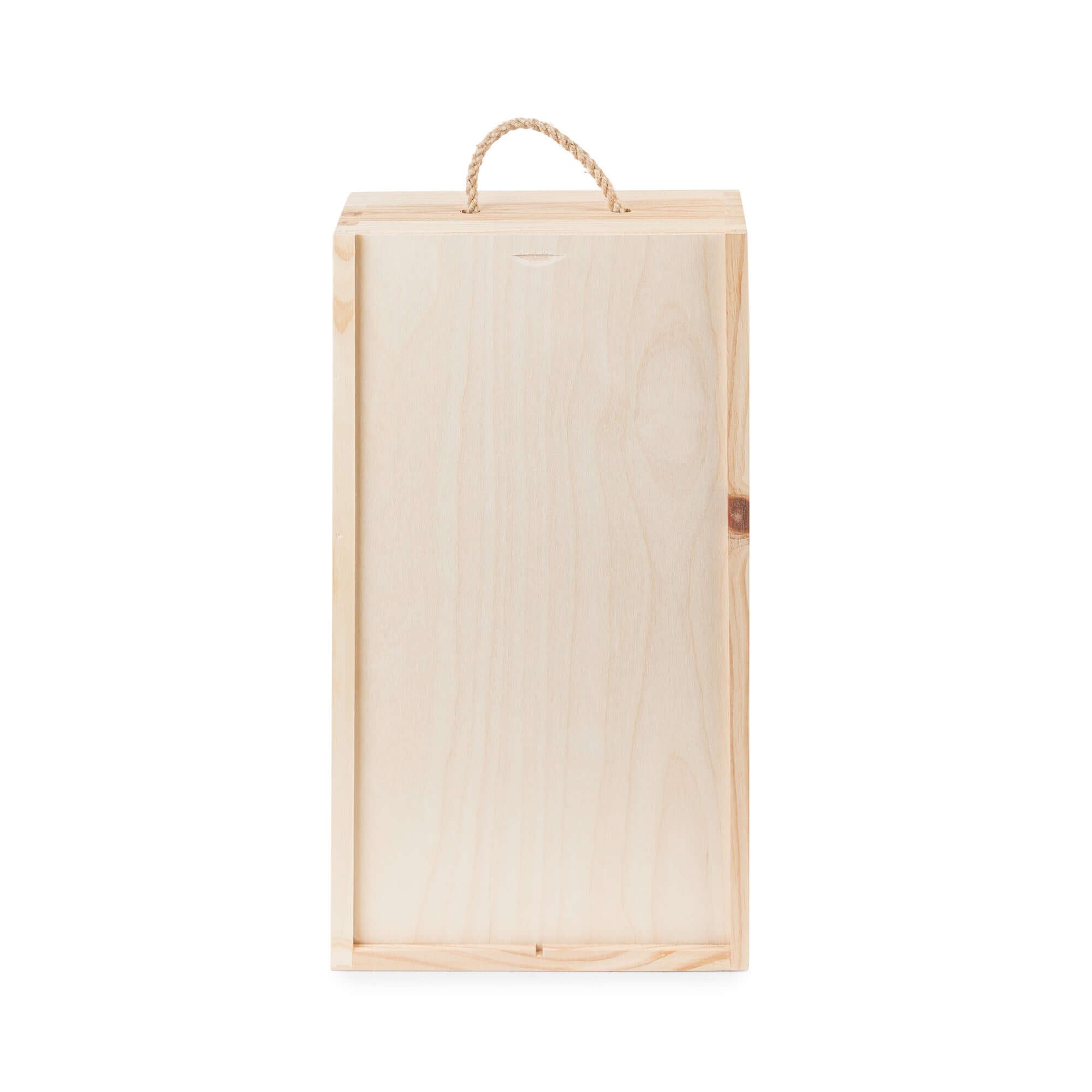 Boite en pin naturel pour 2 bouteilles de vin Muscat