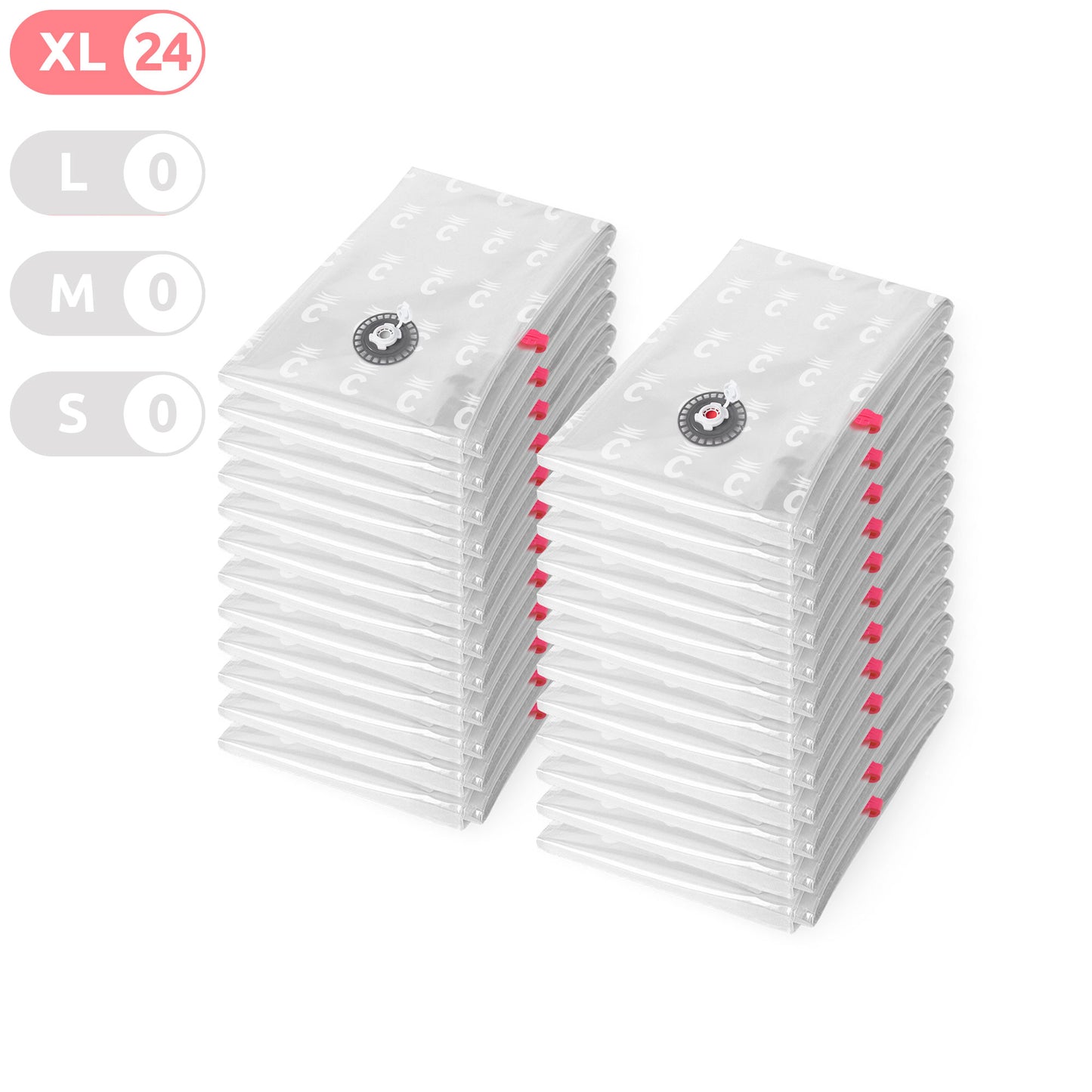 Compactor pack de 24 bolsas de almacenamiento al vacío Aspispace XL transparentes