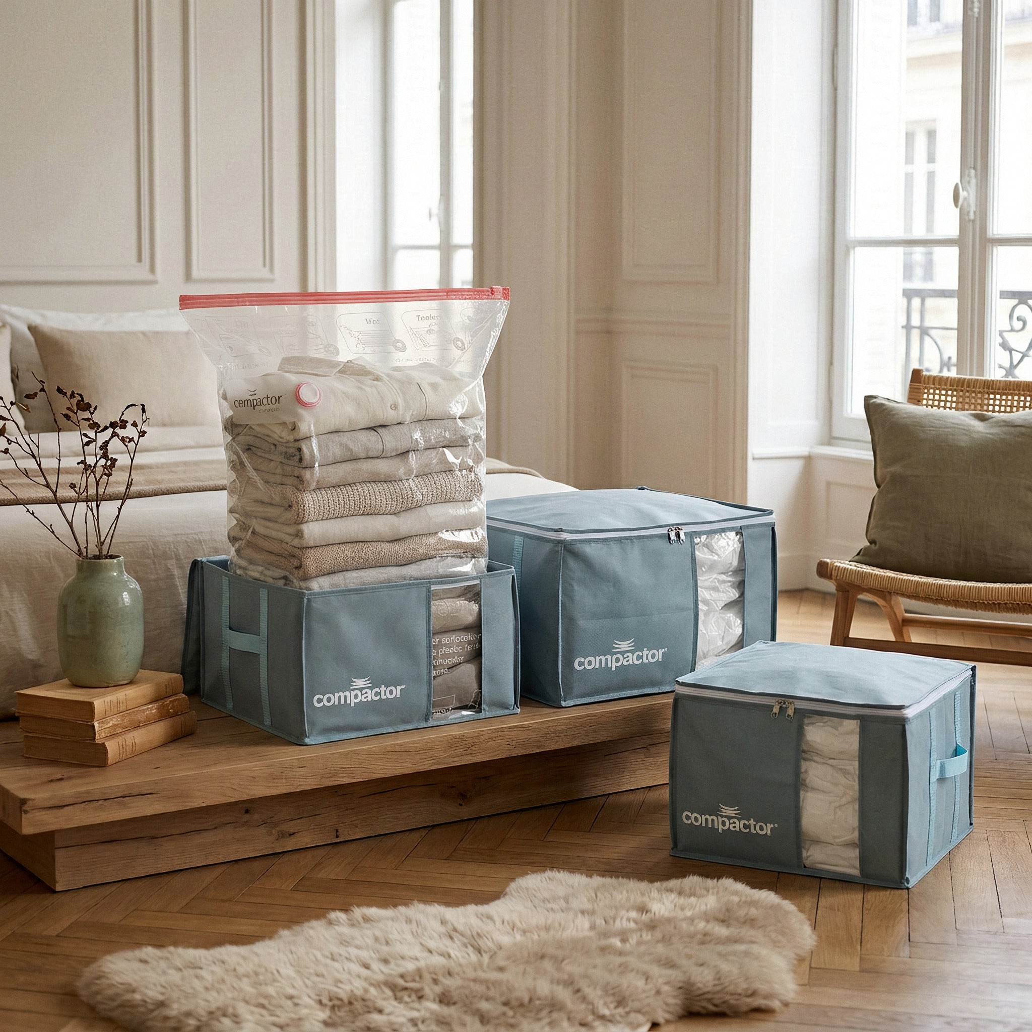 Lot 3 housses rangement sous vide M