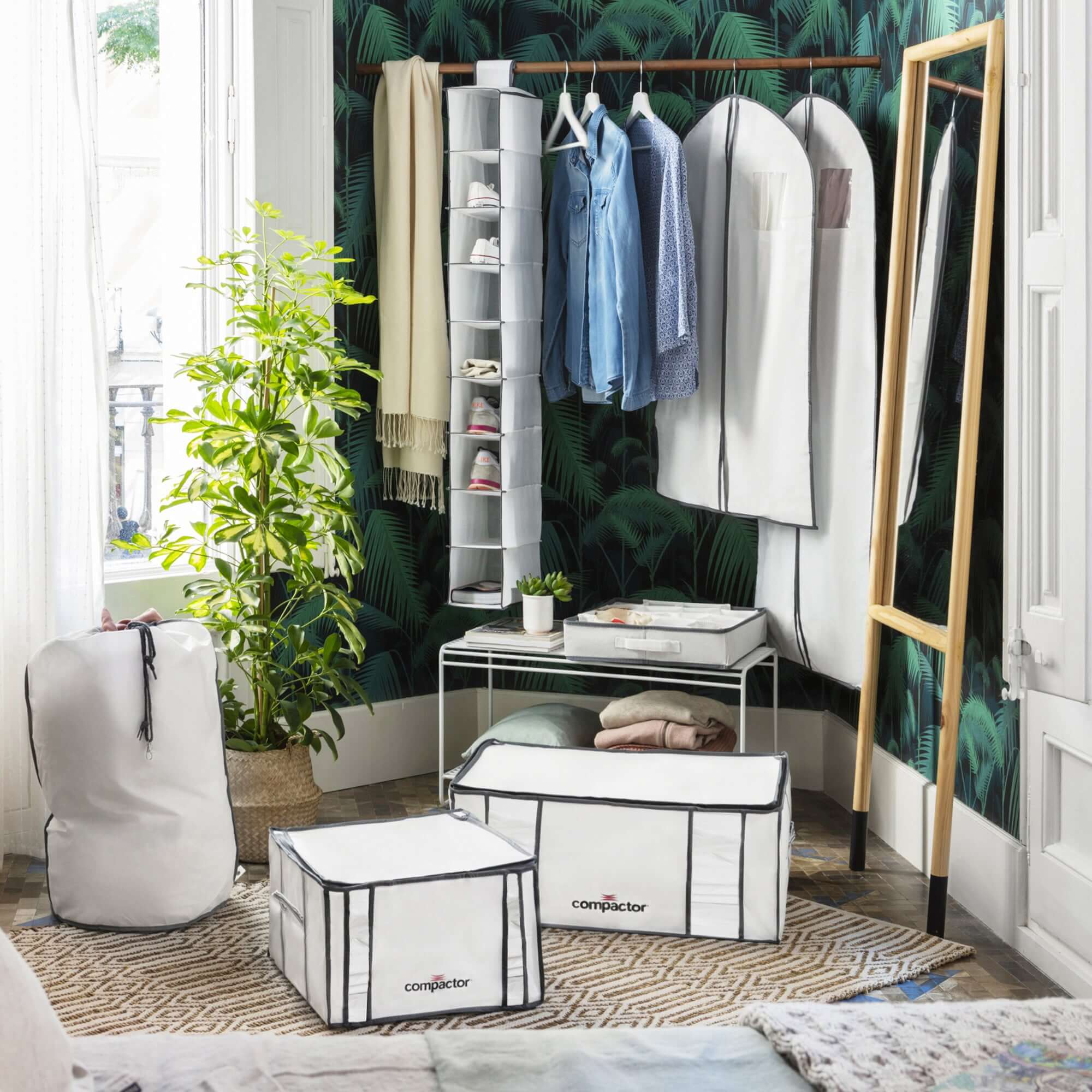 Étagère à suspendre 9 niveaux Life blanche et grise