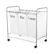 Cesto para la ropa sucia 3 compartimentos Nova blanco