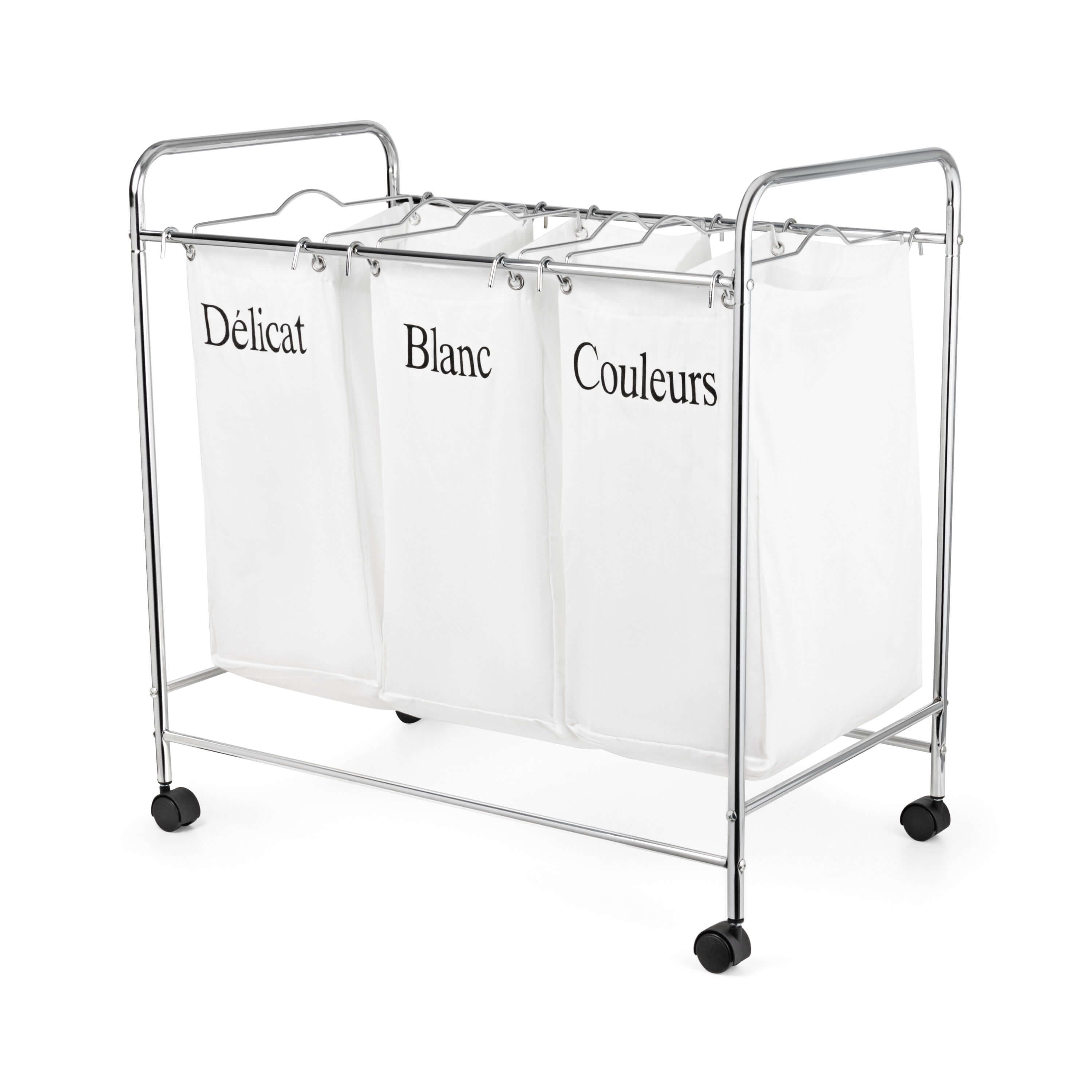 Cesto para la ropa sucia 3 compartimentos Nova blanco