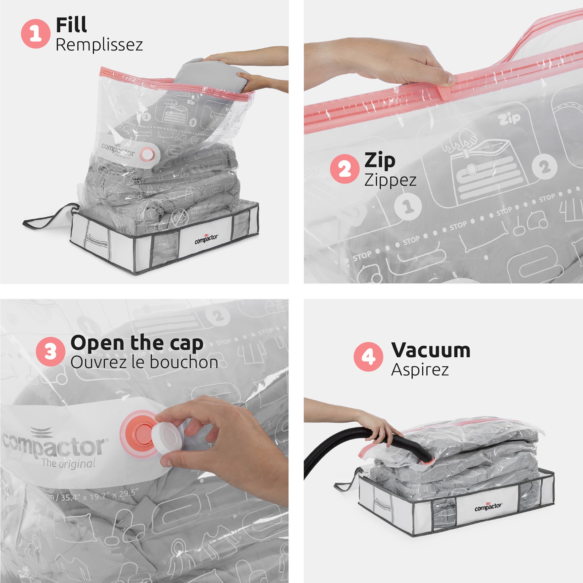 Housse de rangement sous vide L