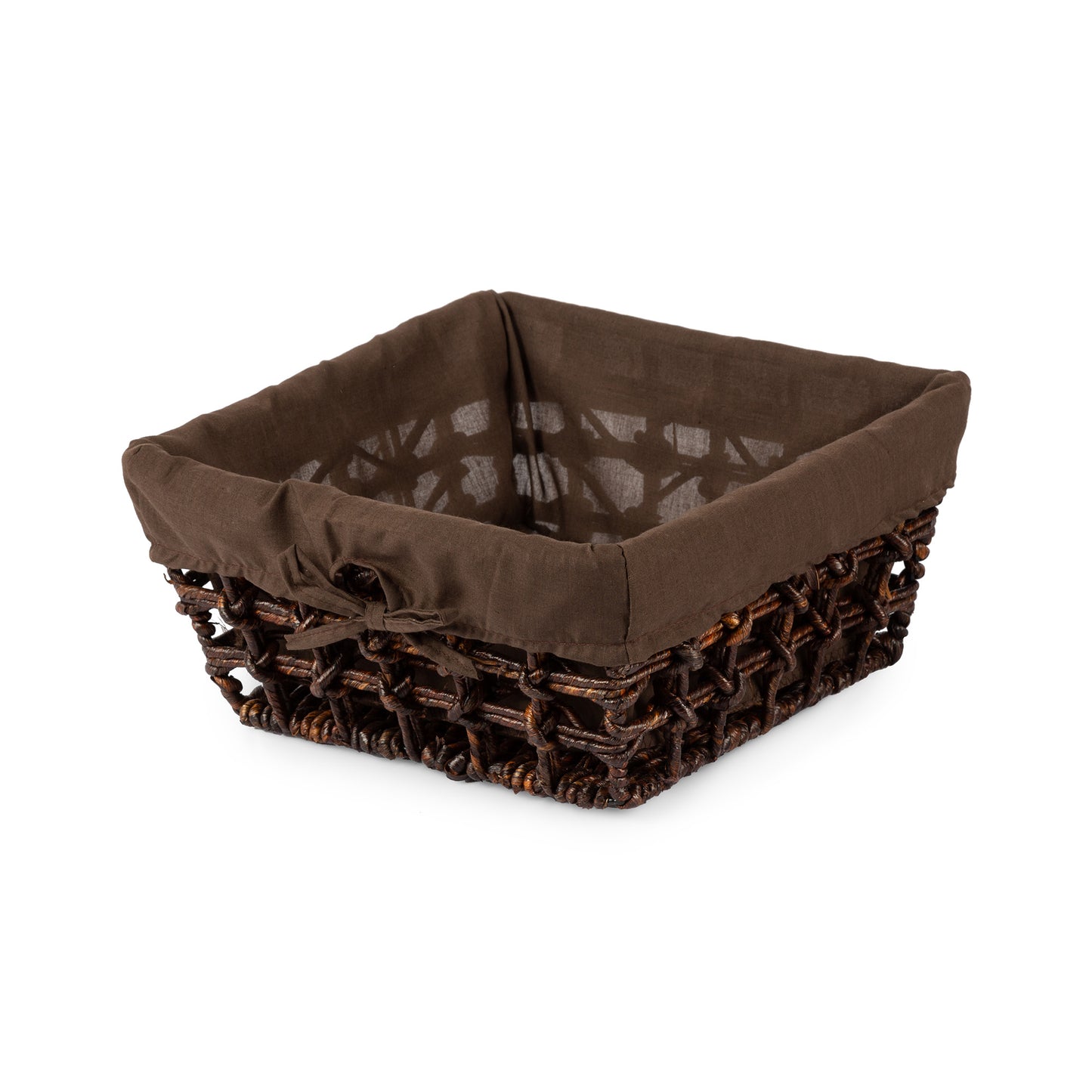 Panier de rangement doublé tissu Cara marron