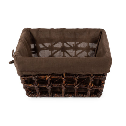 Panier de rangement doublé tissu Cara marron