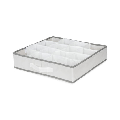 Organizador de cajones Life blanco y gris 16 compartimentos