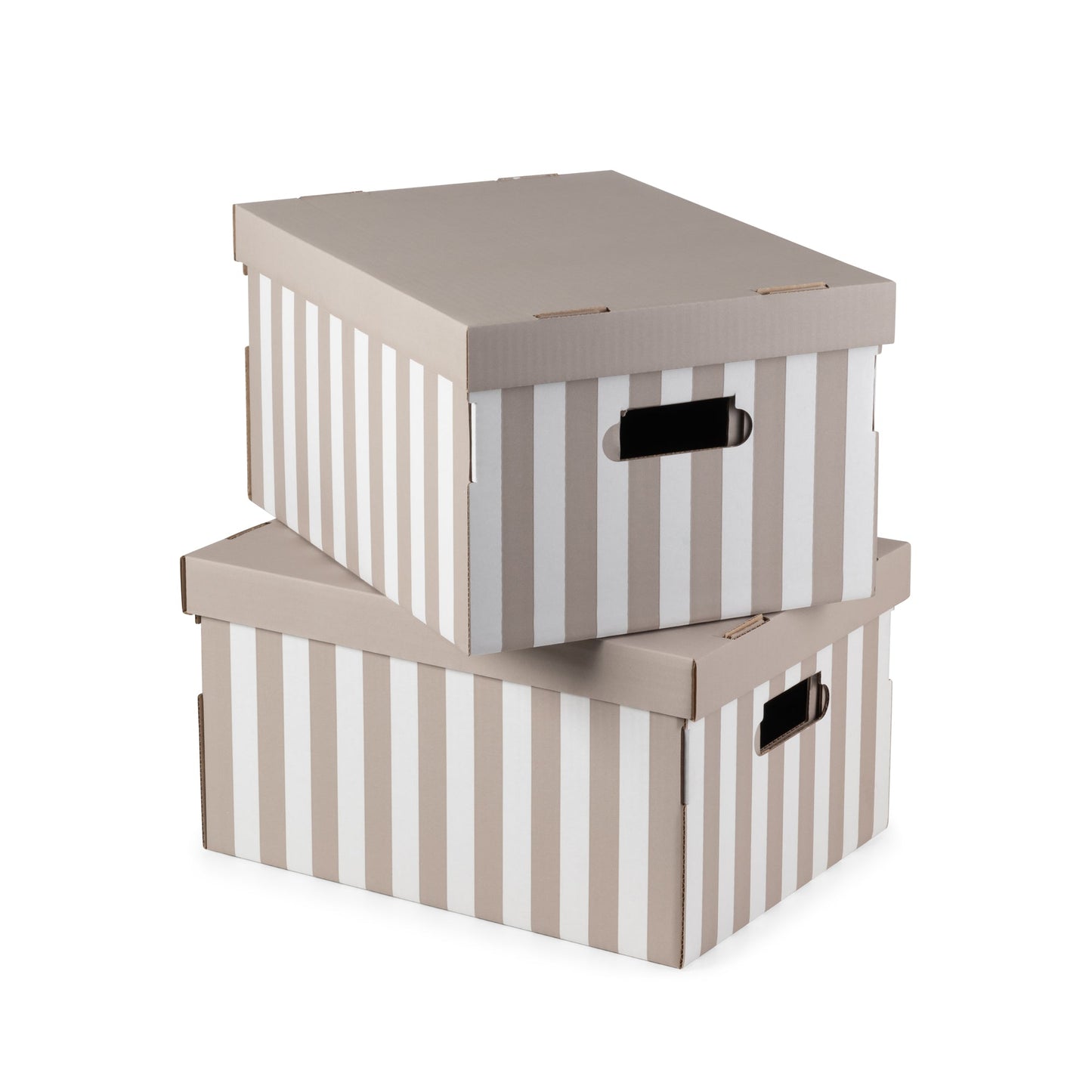 Set de 2 cajas de cartón Shirt color topo y blanco