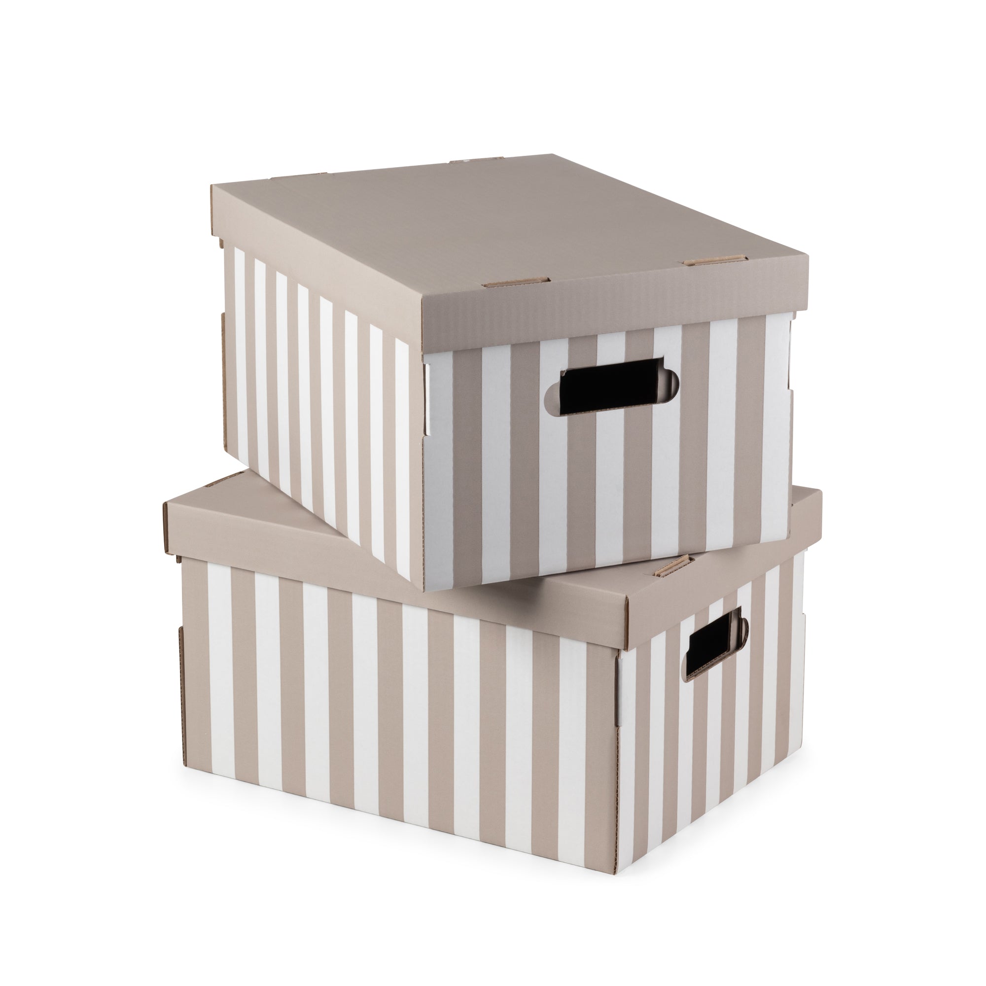 Set 2 scatole in cartone righe Shirt