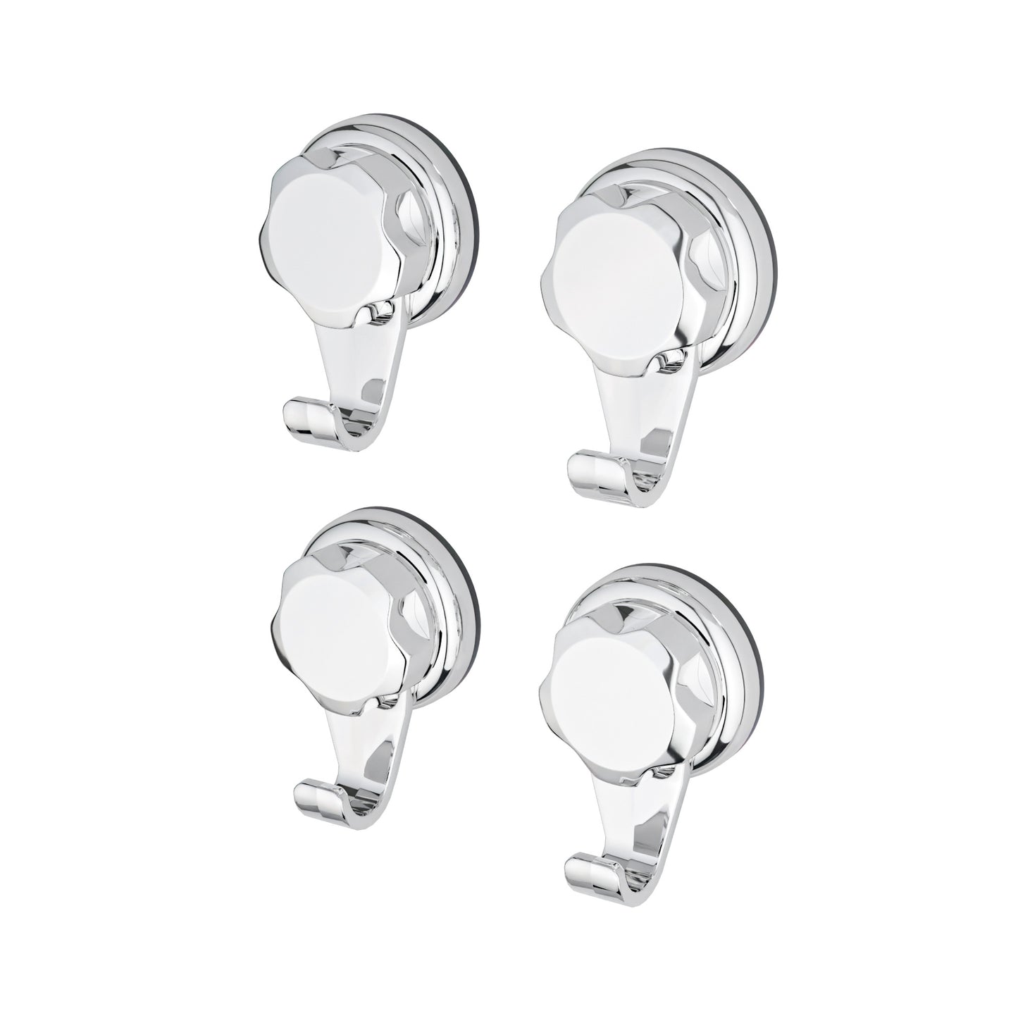 Lot de 4 crochets à ventouse  Bestlock chrome