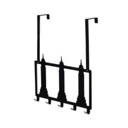 Patère de porte en métal Empire State noire