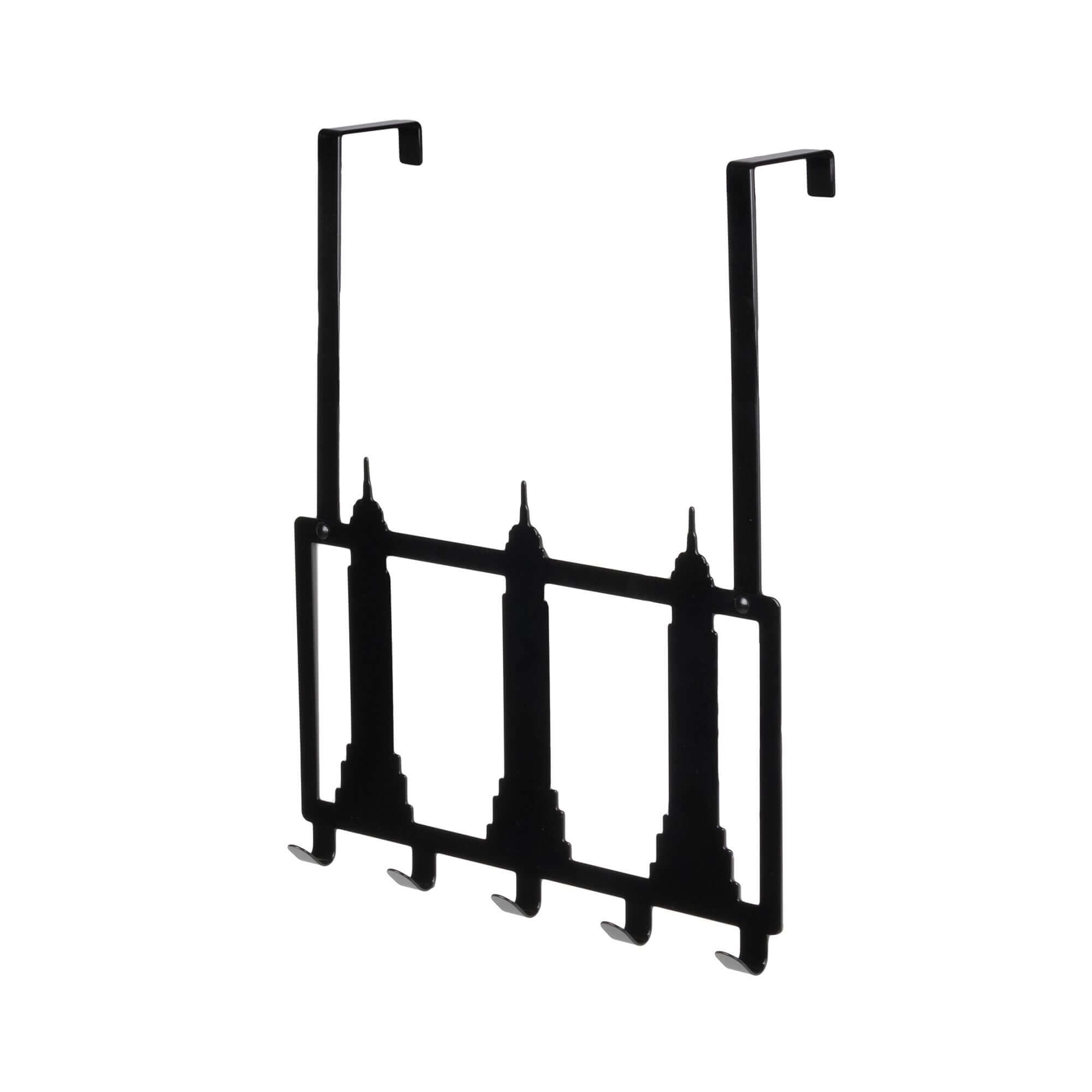 Patère de porte en métal Empire State noire