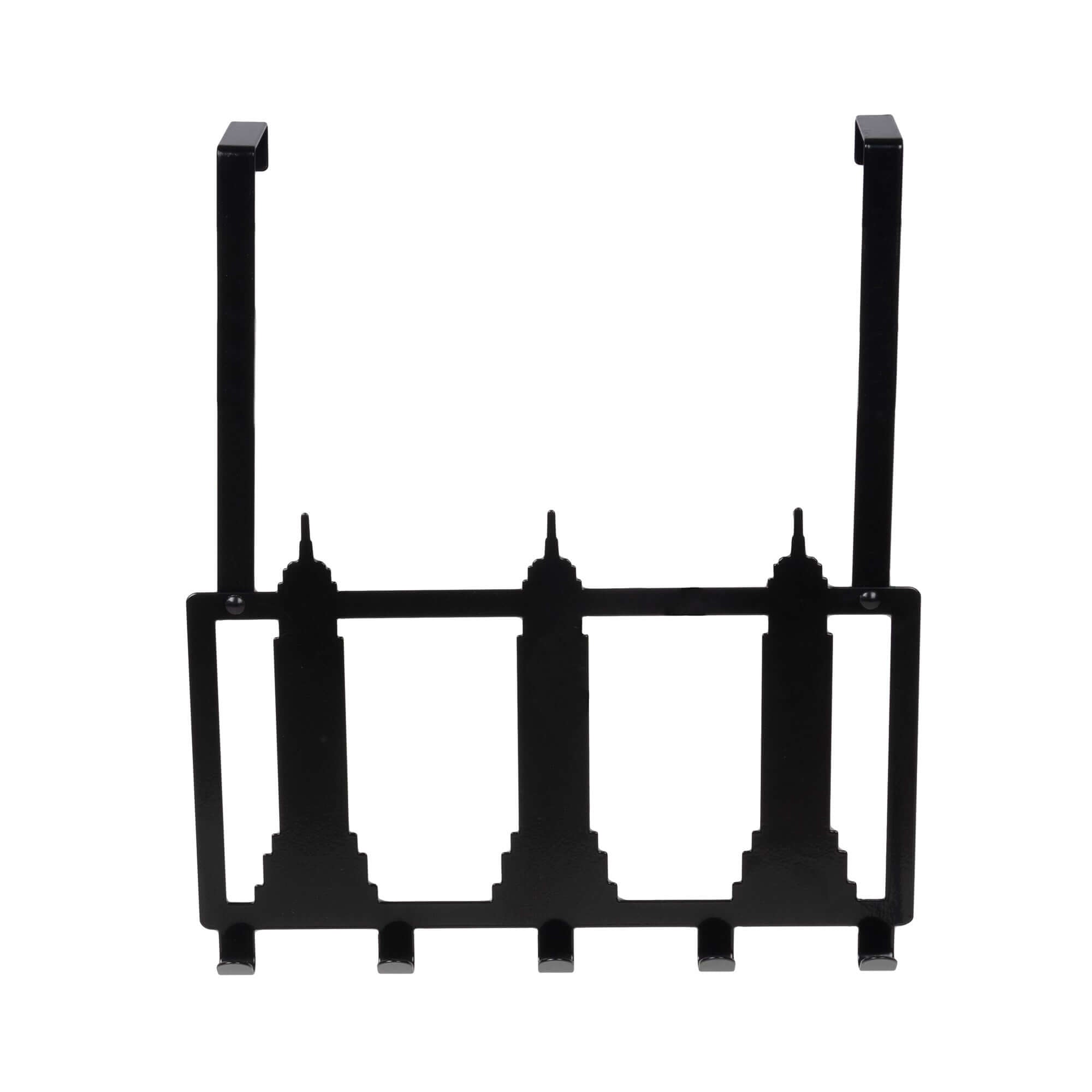 Patère de porte en métal Empire State noire