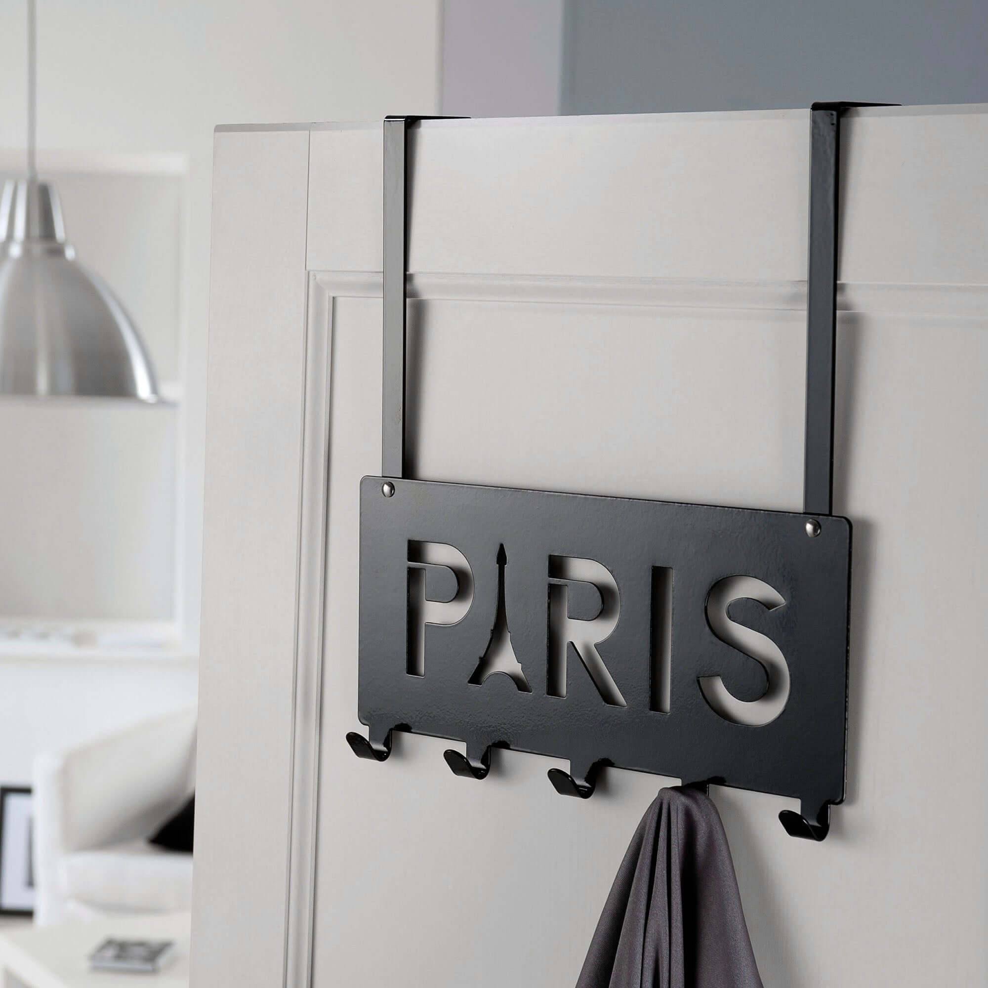 Patère de porte en métal Paris noire