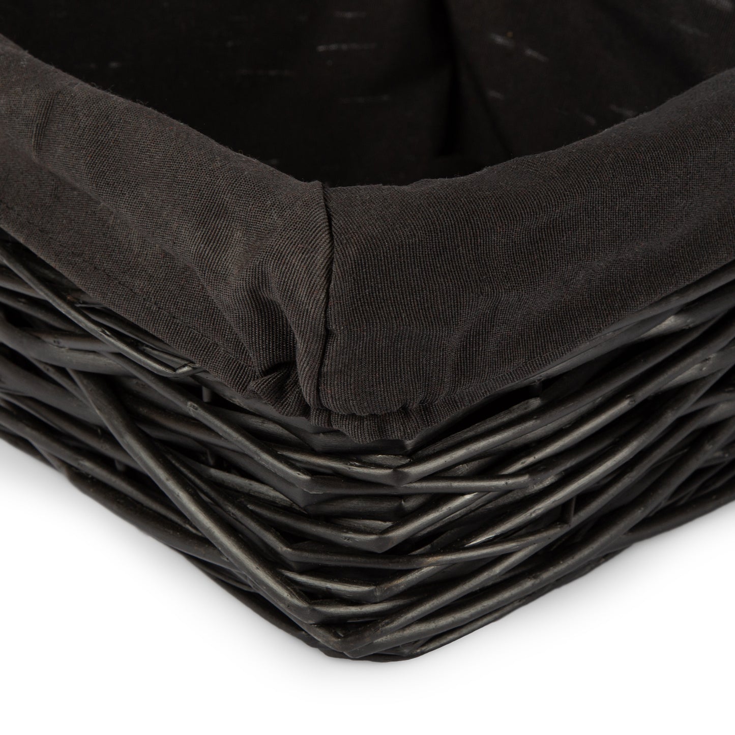 Panier de rangement avec tissu intérieur Crazy noir