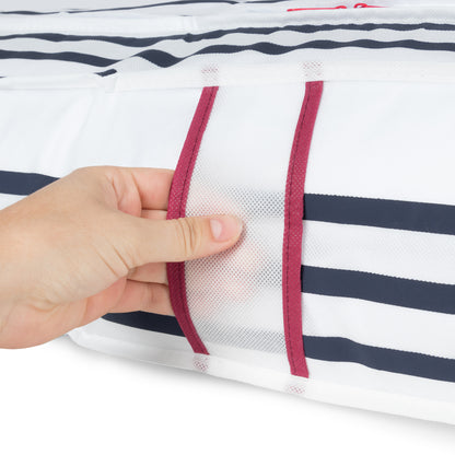 Funda almacenaje debajo de la cama Marinière Azul, blanco y rojo