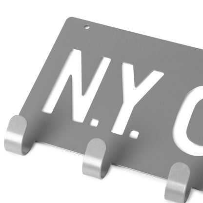 Patère à fixer en métal 5 crochets NY City grise