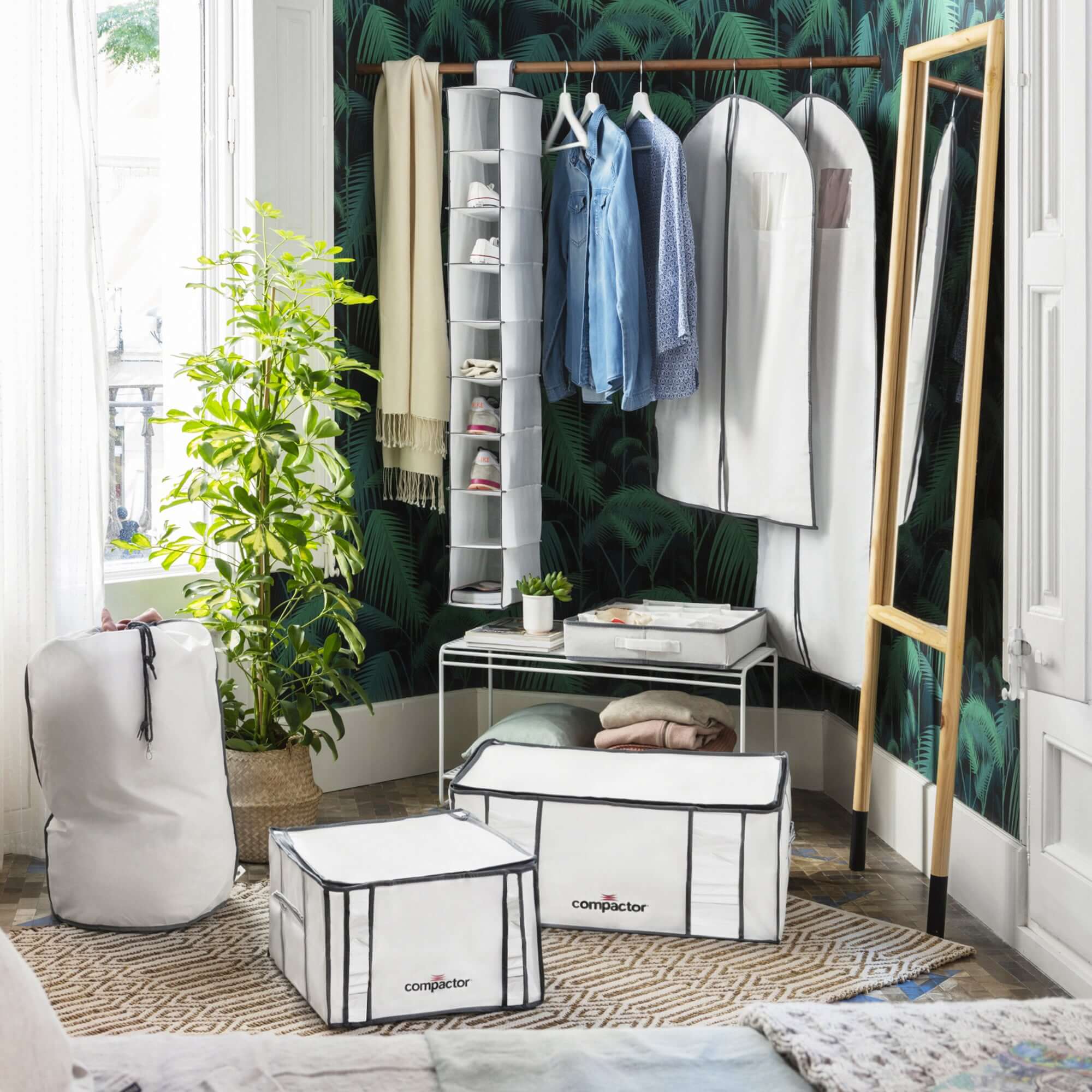 Funda para colgar ropa Life M blanca