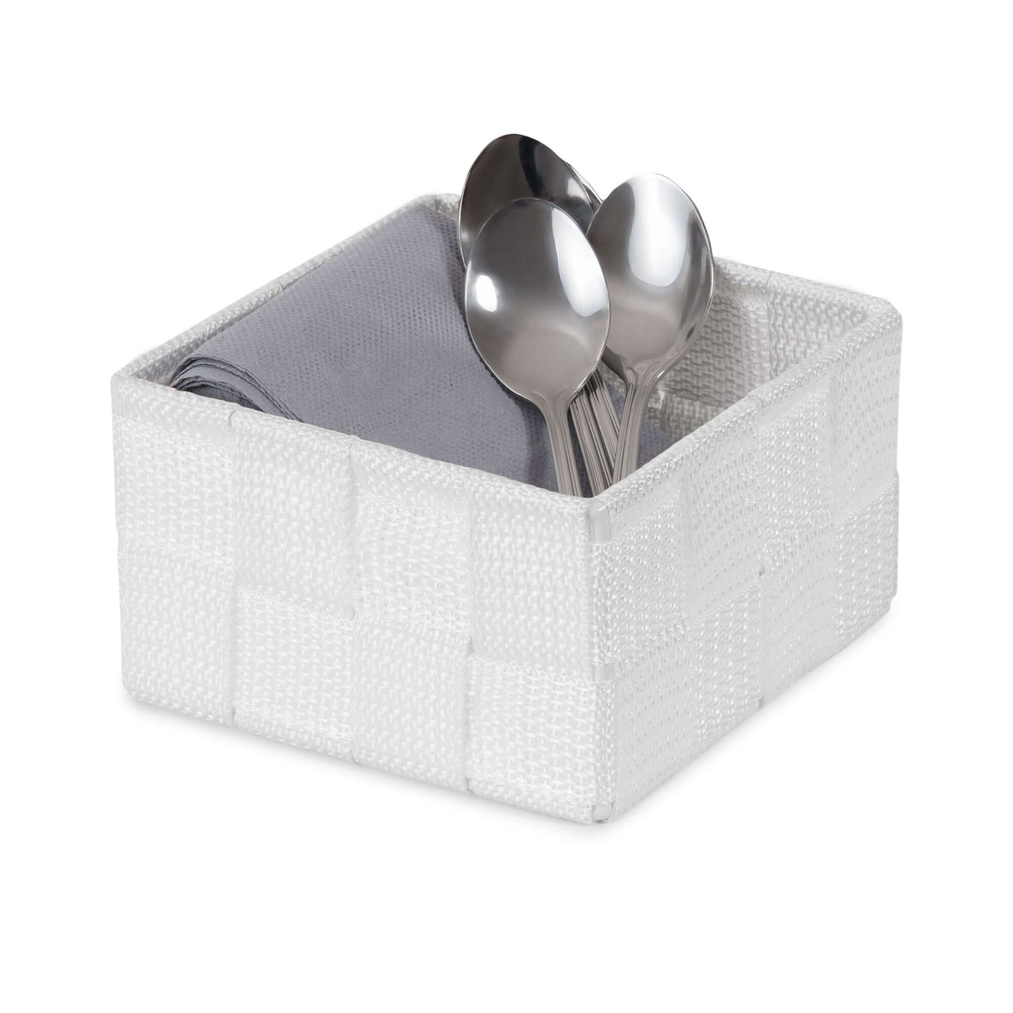 Petit panier de rangement Stan blanc
