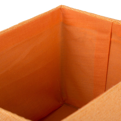 Cesta de almacenamiento forrada con tela naranja Rio