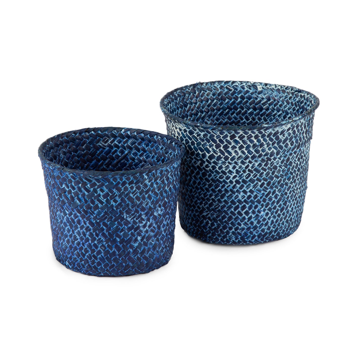 Lot de 2 paniers de rangement en jonc de mer Mika violets