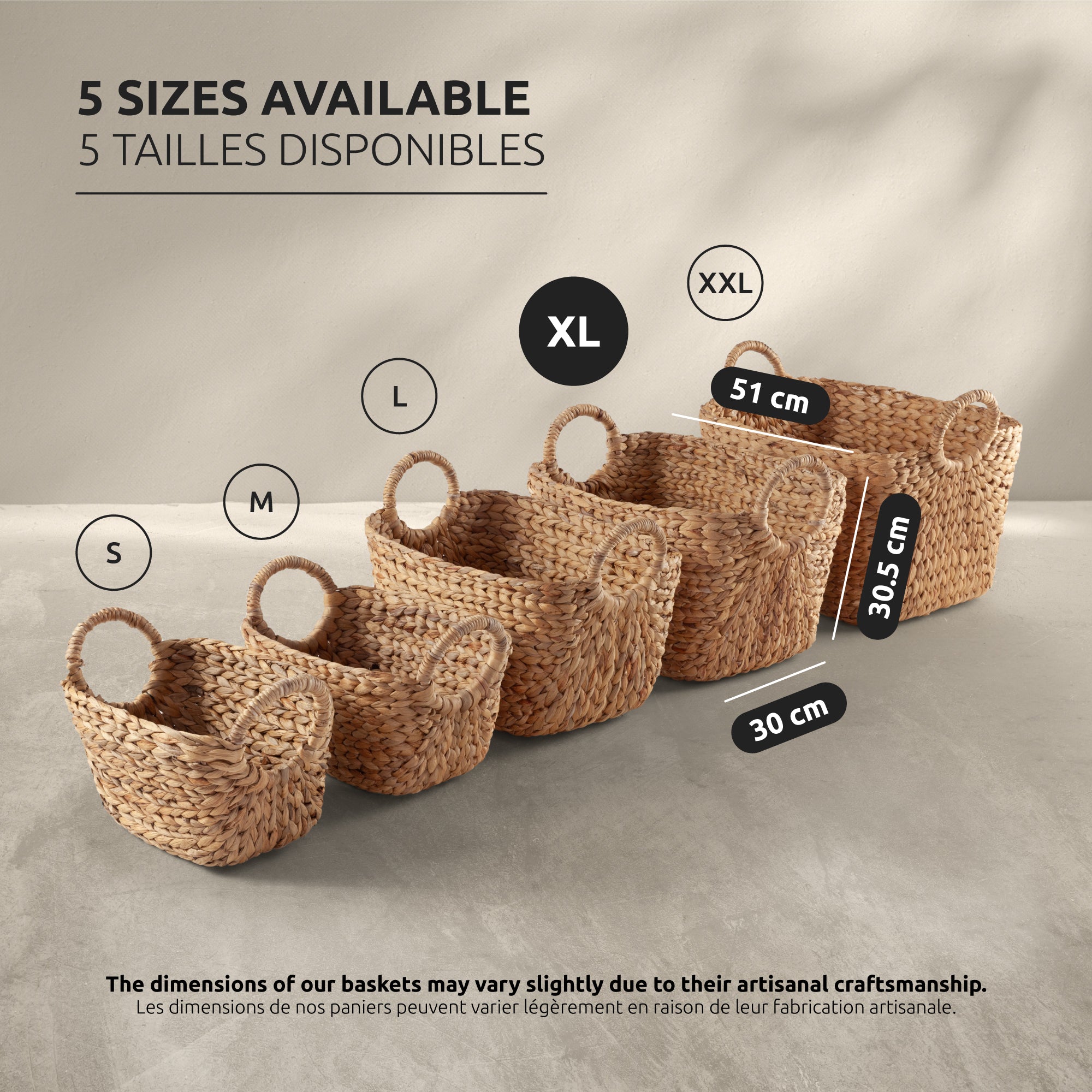 Panier de rangement naturel Caracas