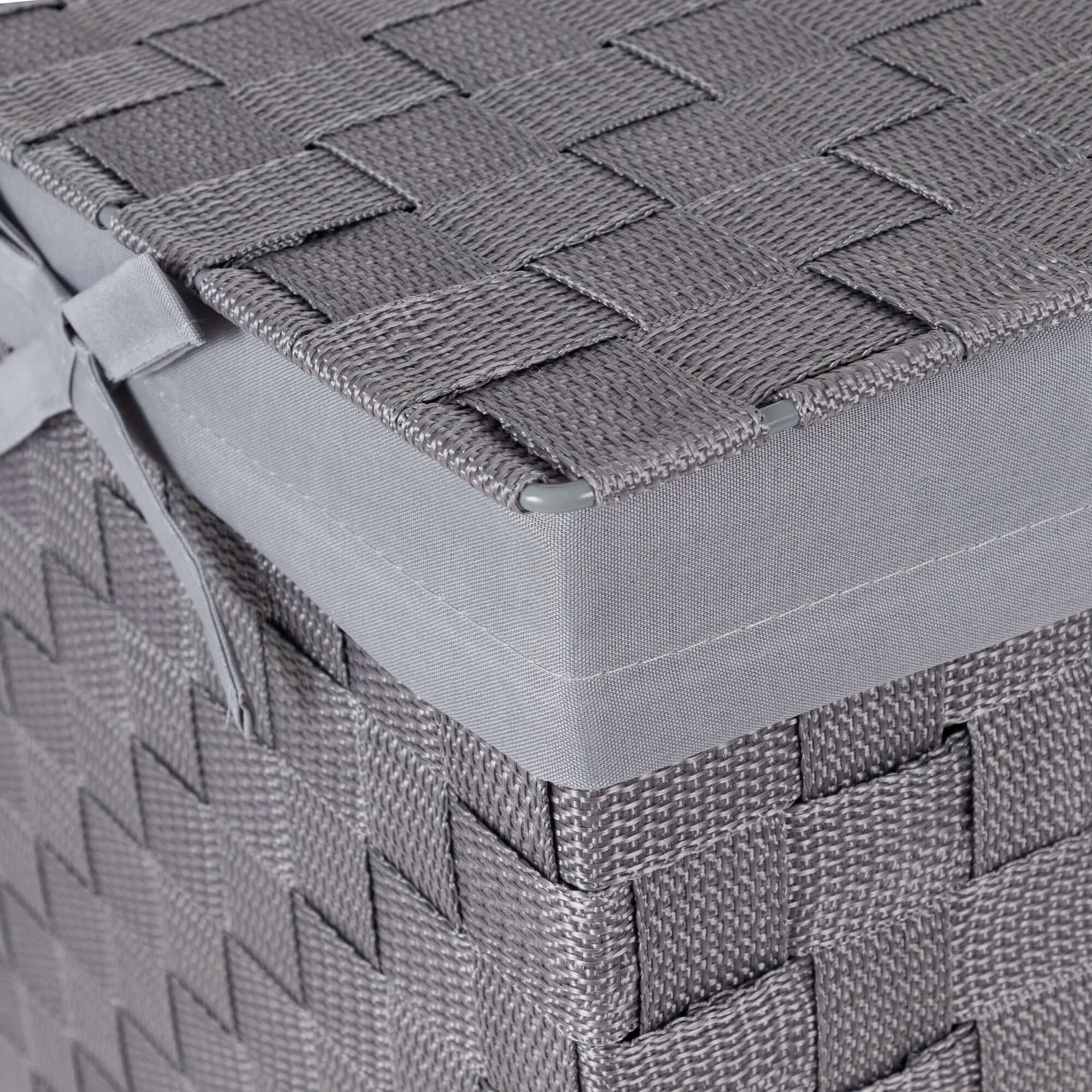 Panier à linge carré avec couvercle Stan gris