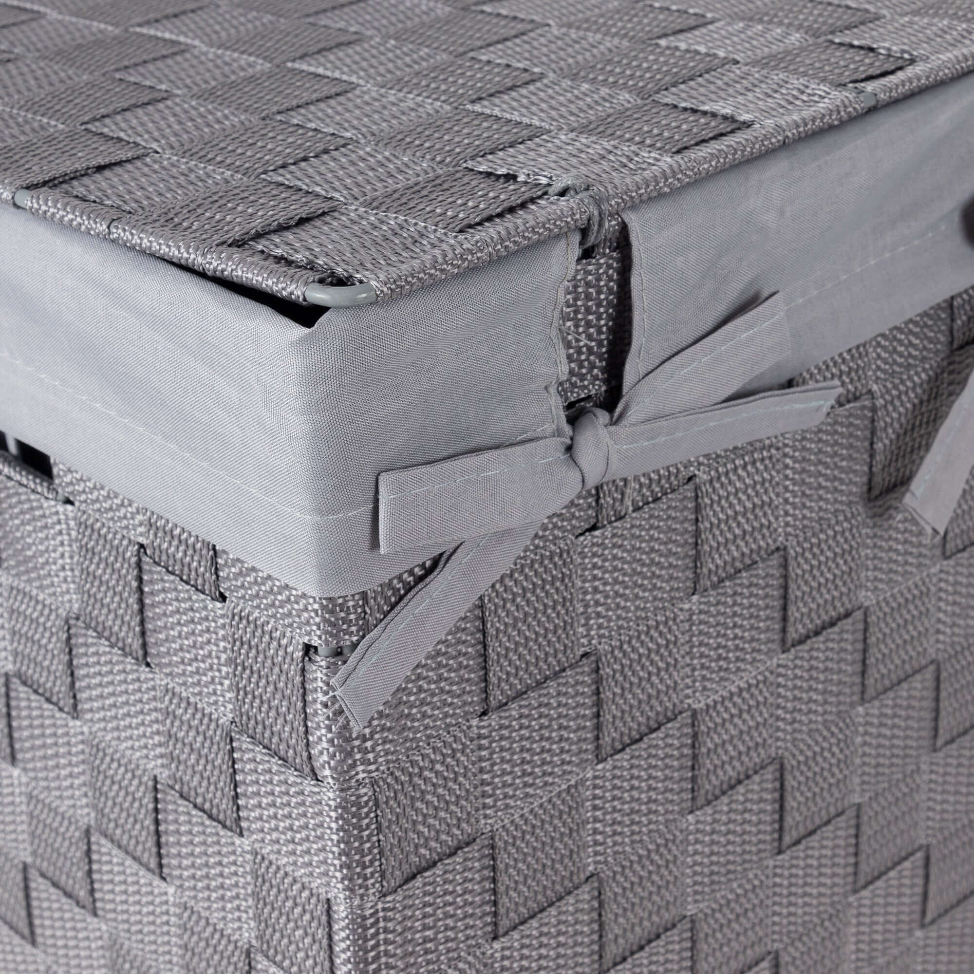 Panier à linge carré avec couvercle Stan gris