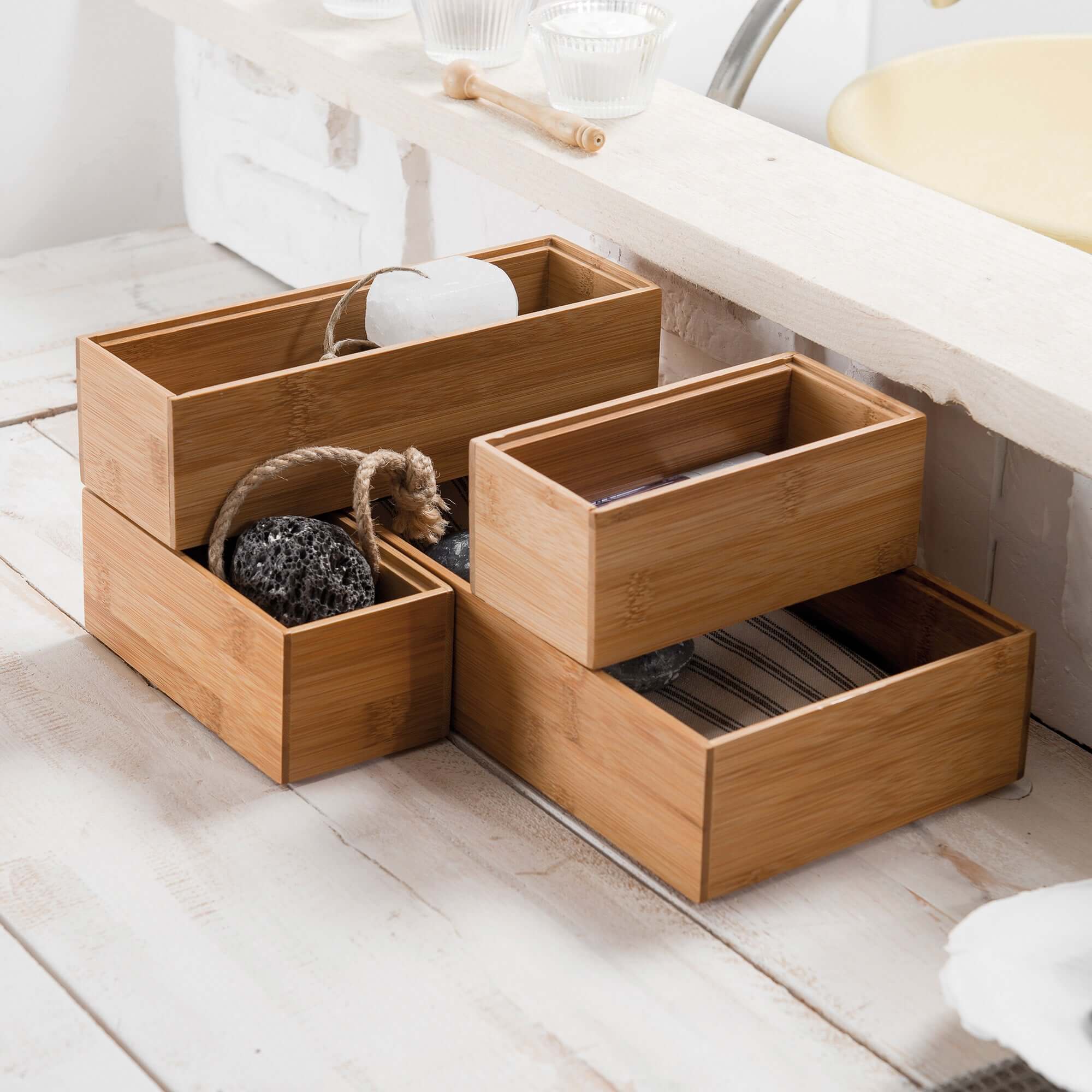 Caja de almacenamiento de bambú Osaka XXL