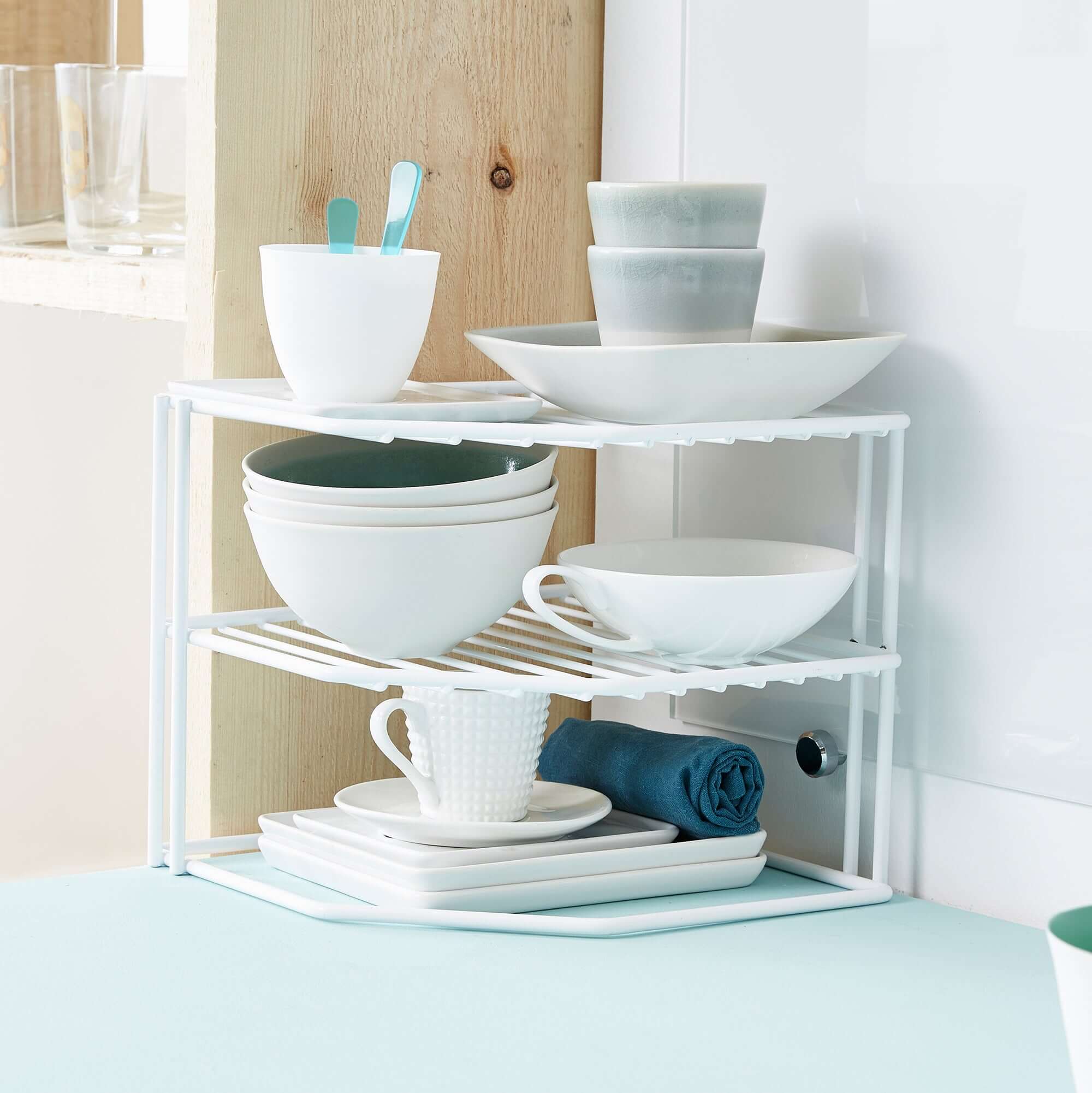 Étagère d'angle de cuisine à poser Perth en métal