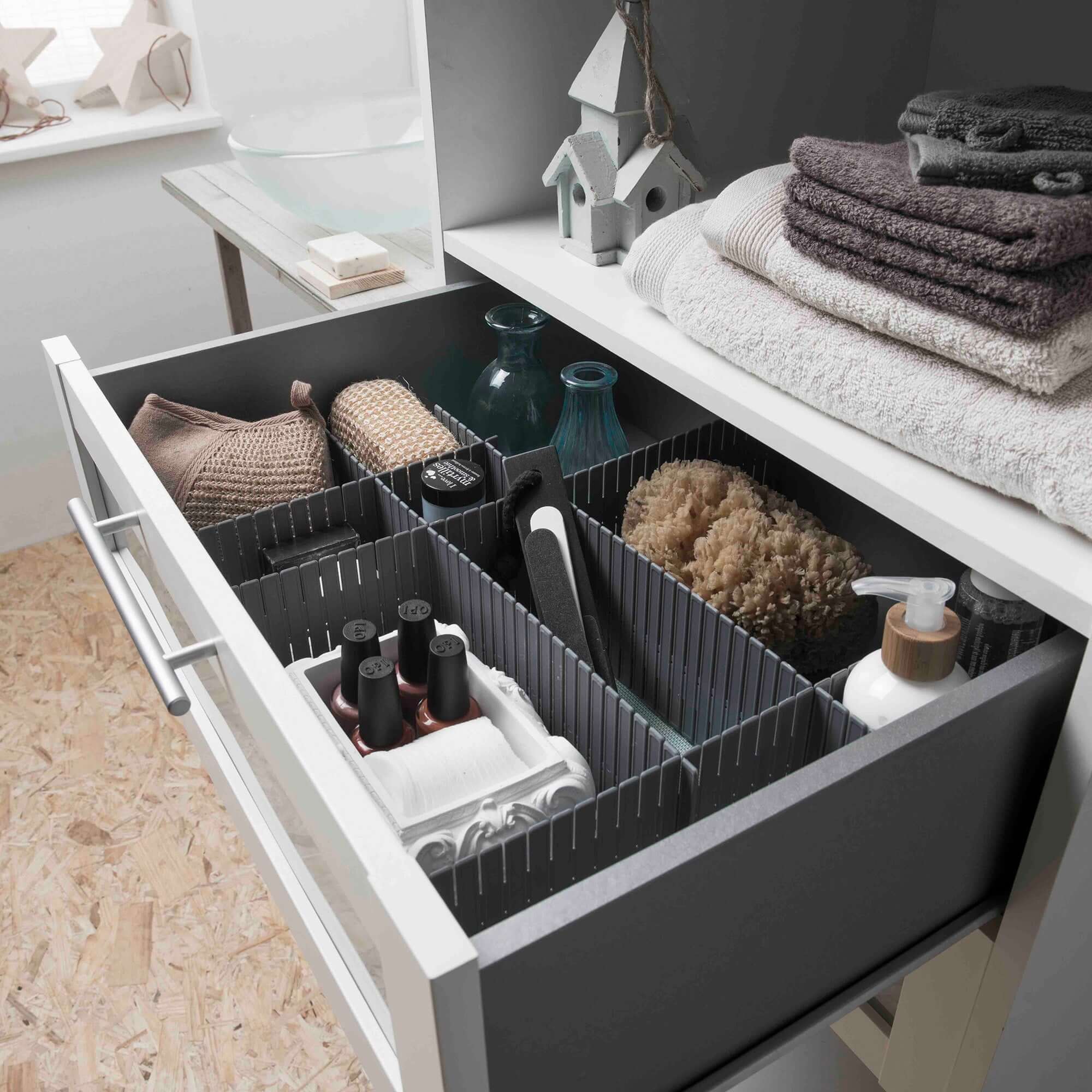 Séparateur de tiroir modulable Free gris