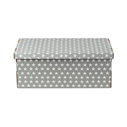 Set de 2 cajas de cartón Stars grises y blancas