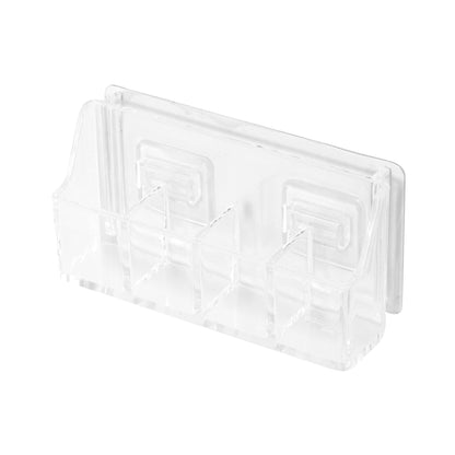 Caja de almacenamiento de pared autoadhesiva 4 compartimentos Transparente Vision
