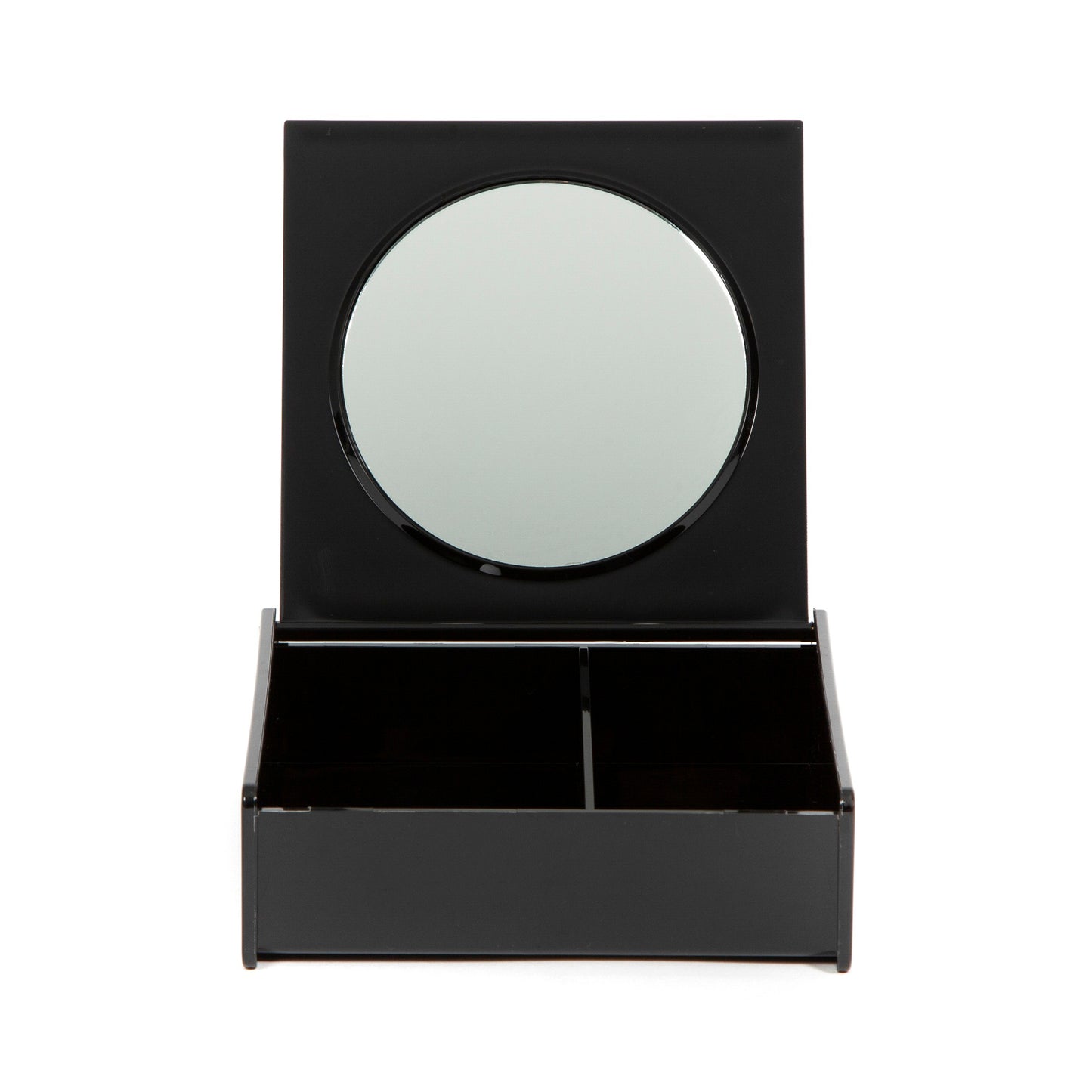 Boîte de rangement avec miroir pour maquillage et bijoux Cosmetic noire