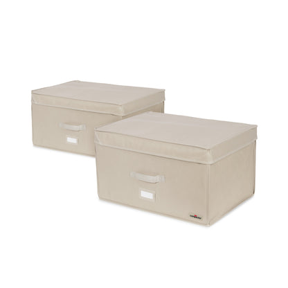 Compactor Lot de 2 boîtes de rangement sous vide rigides Dune XL beige