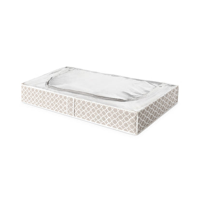 Funda almacenaje debajo de la cama Madison beige y blanco