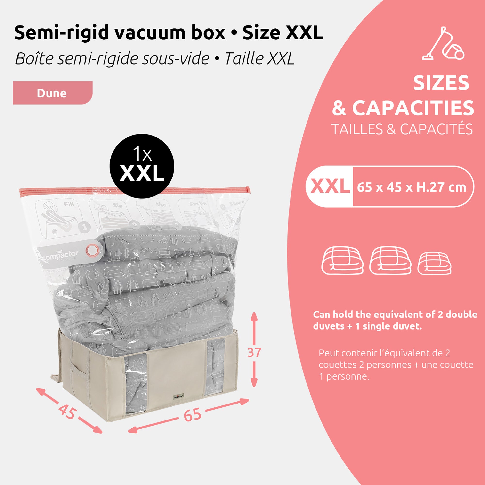 Housse de rangement sous vide Ecologik