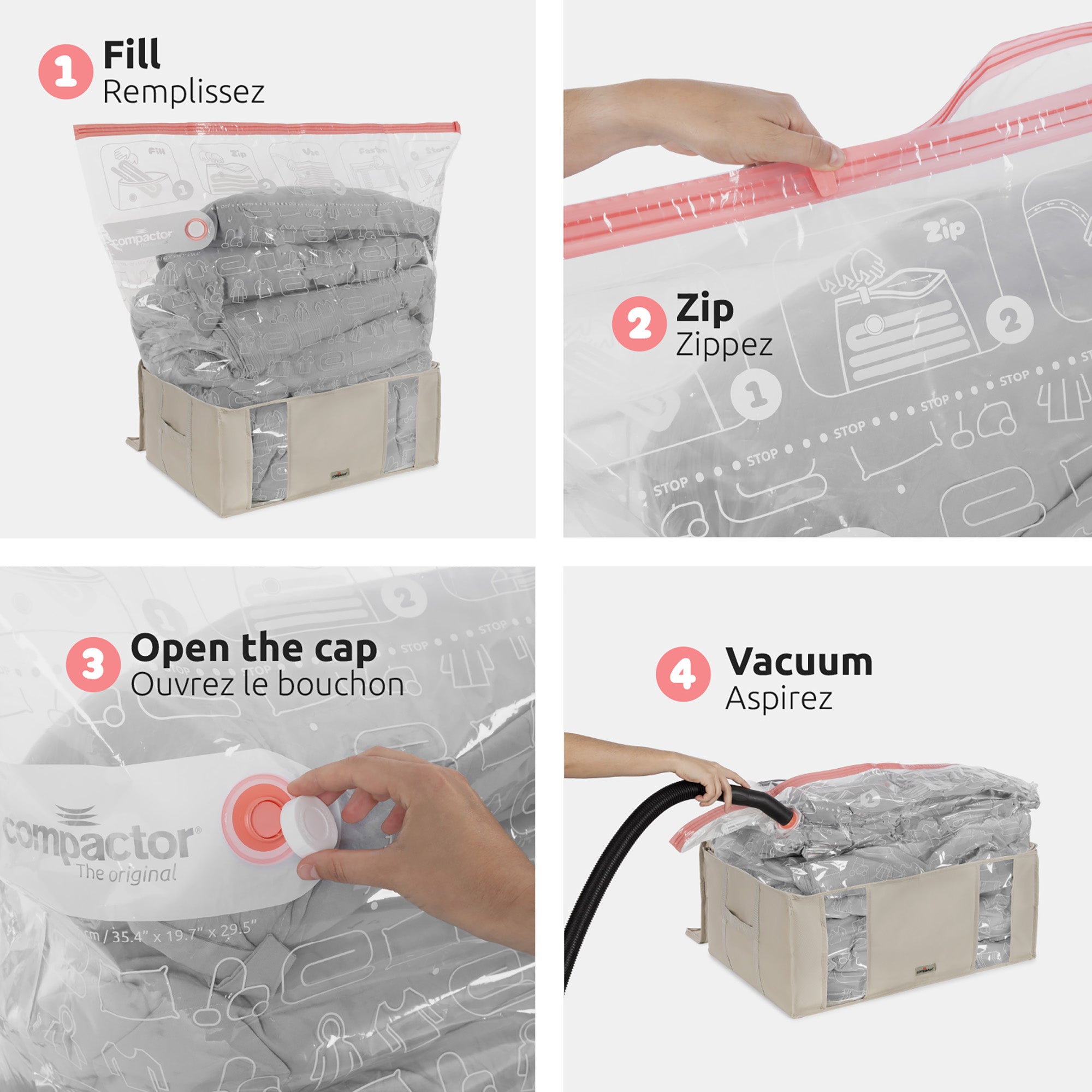 Housse de rangement sous vide Ecologik