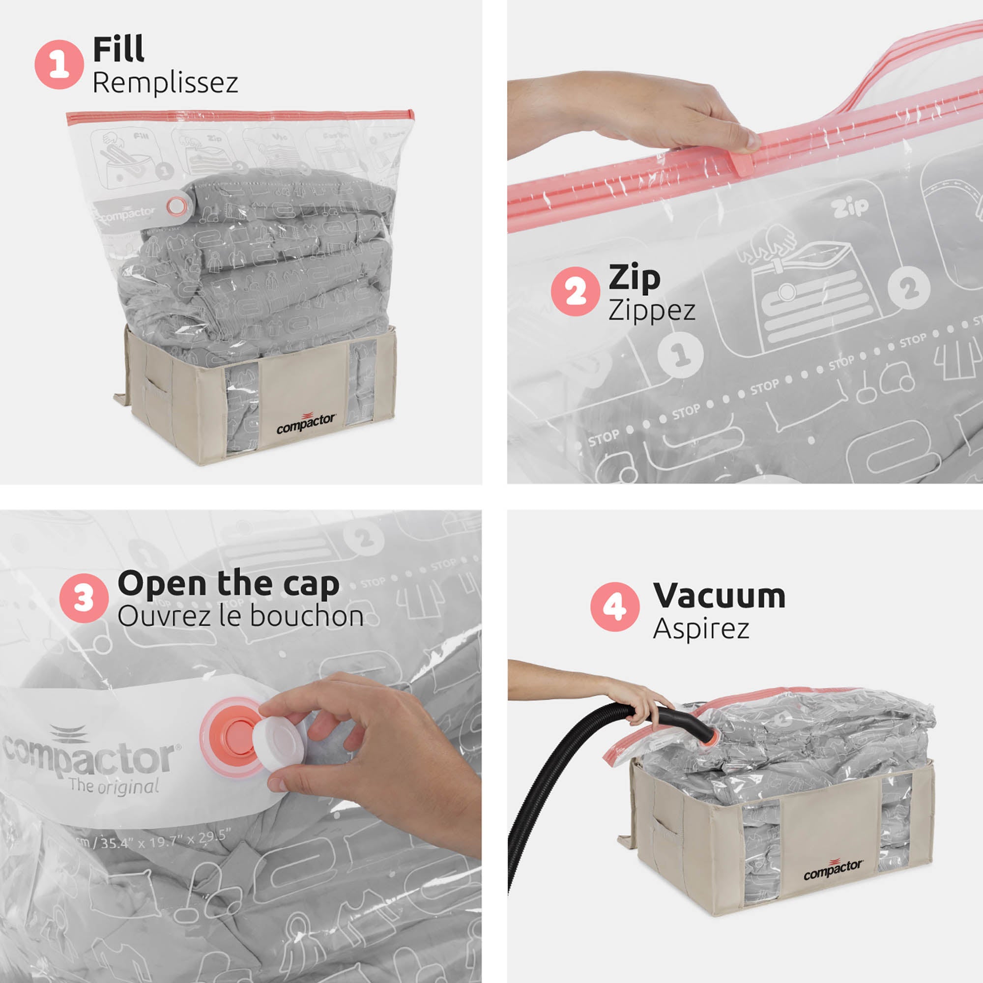 Housse de rangement sous vide XXL