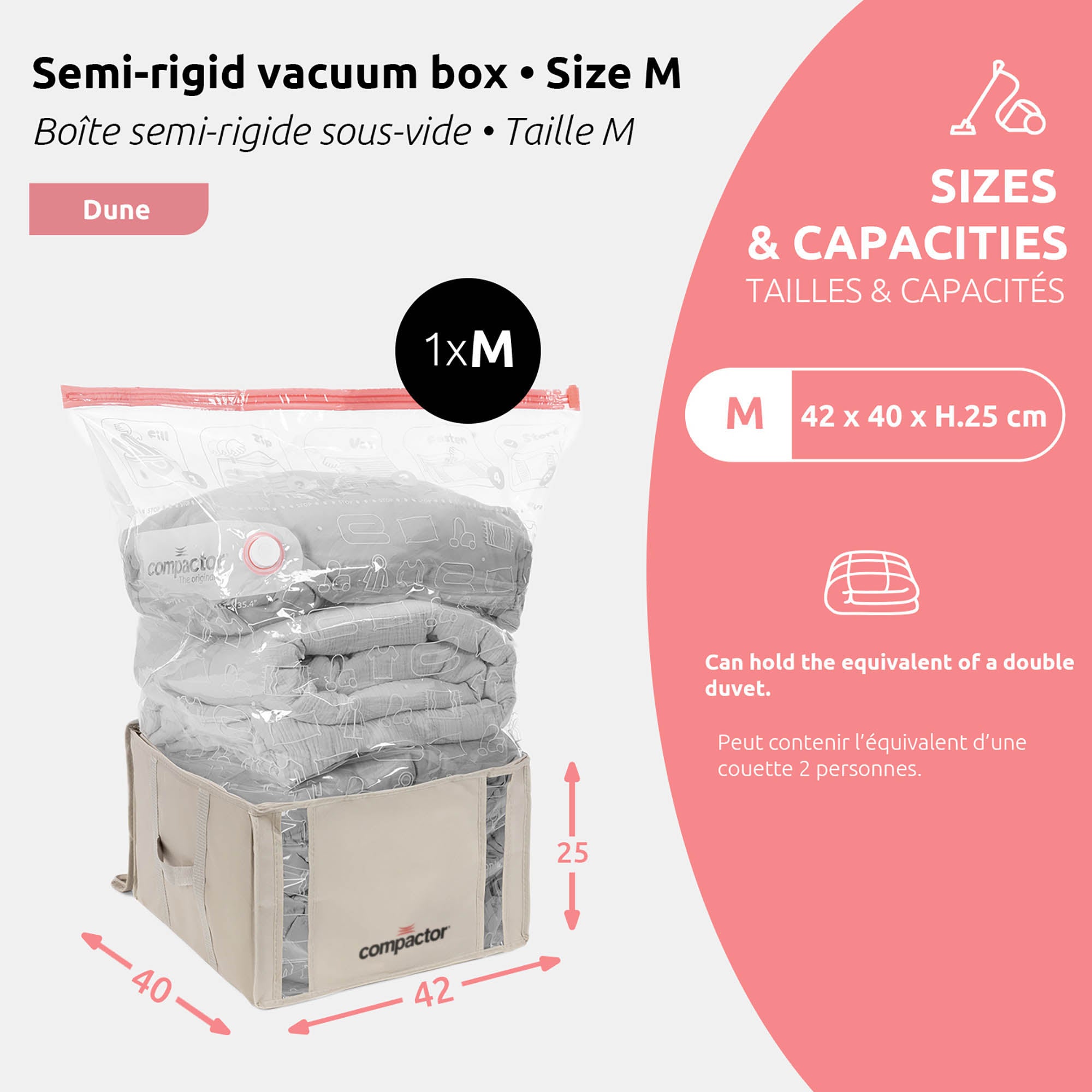 Housse de rangement sous vide M