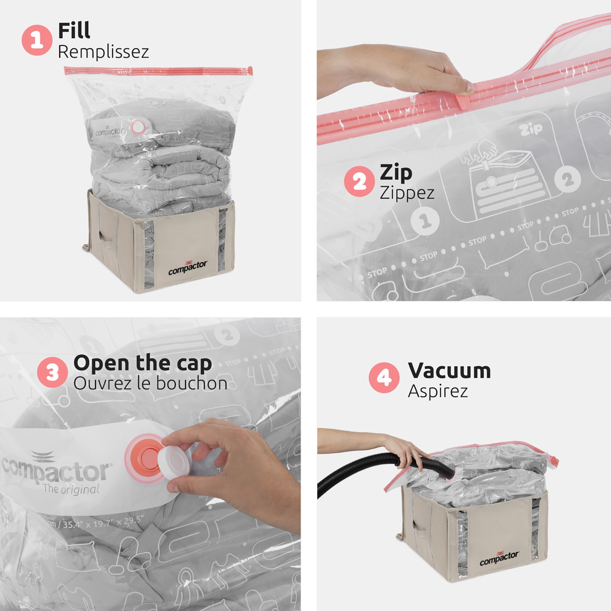 Housse de rangement sous vide M